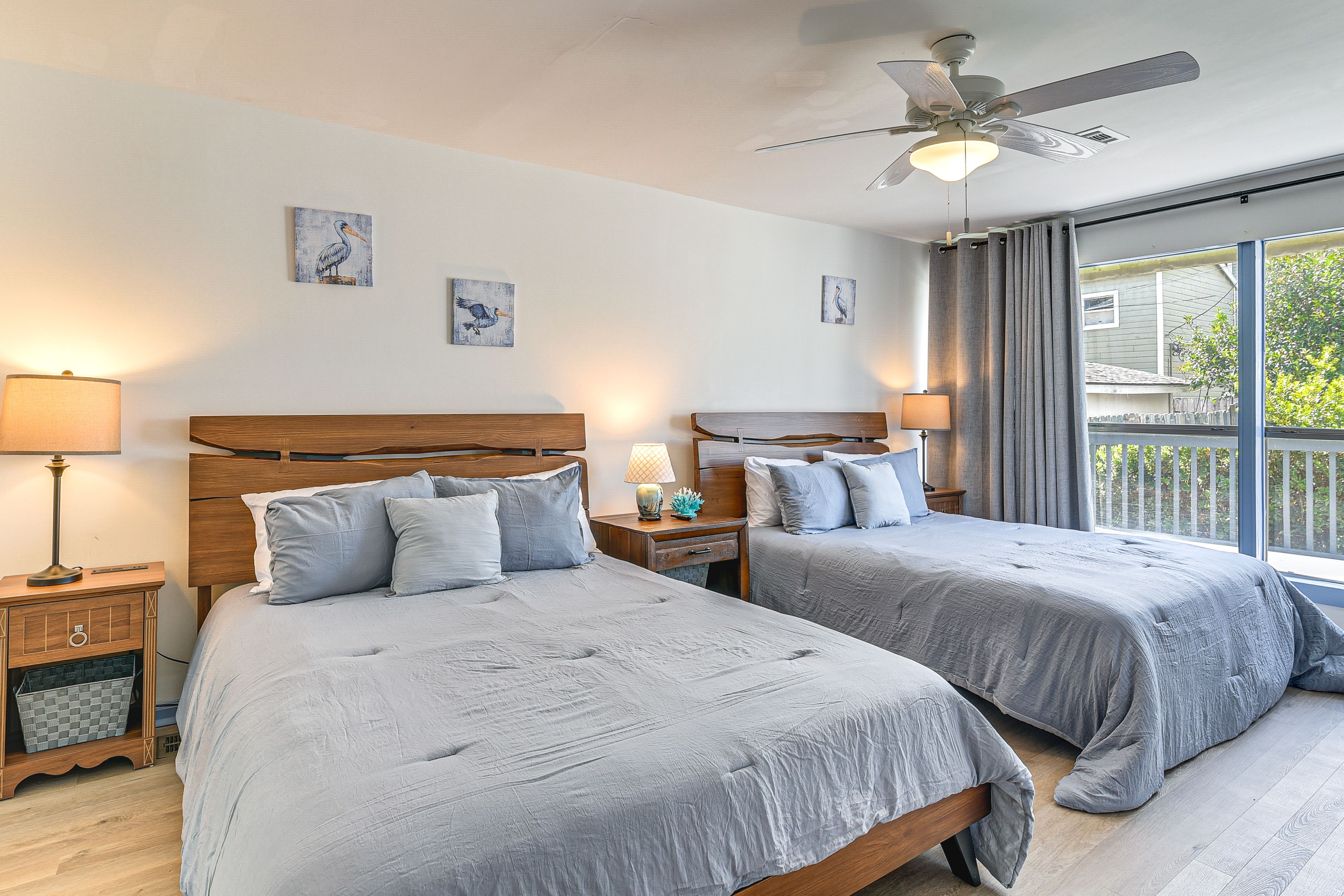 Bedroom | 2 Queen Beds | Smart TV | Deck Access | Linens Provided