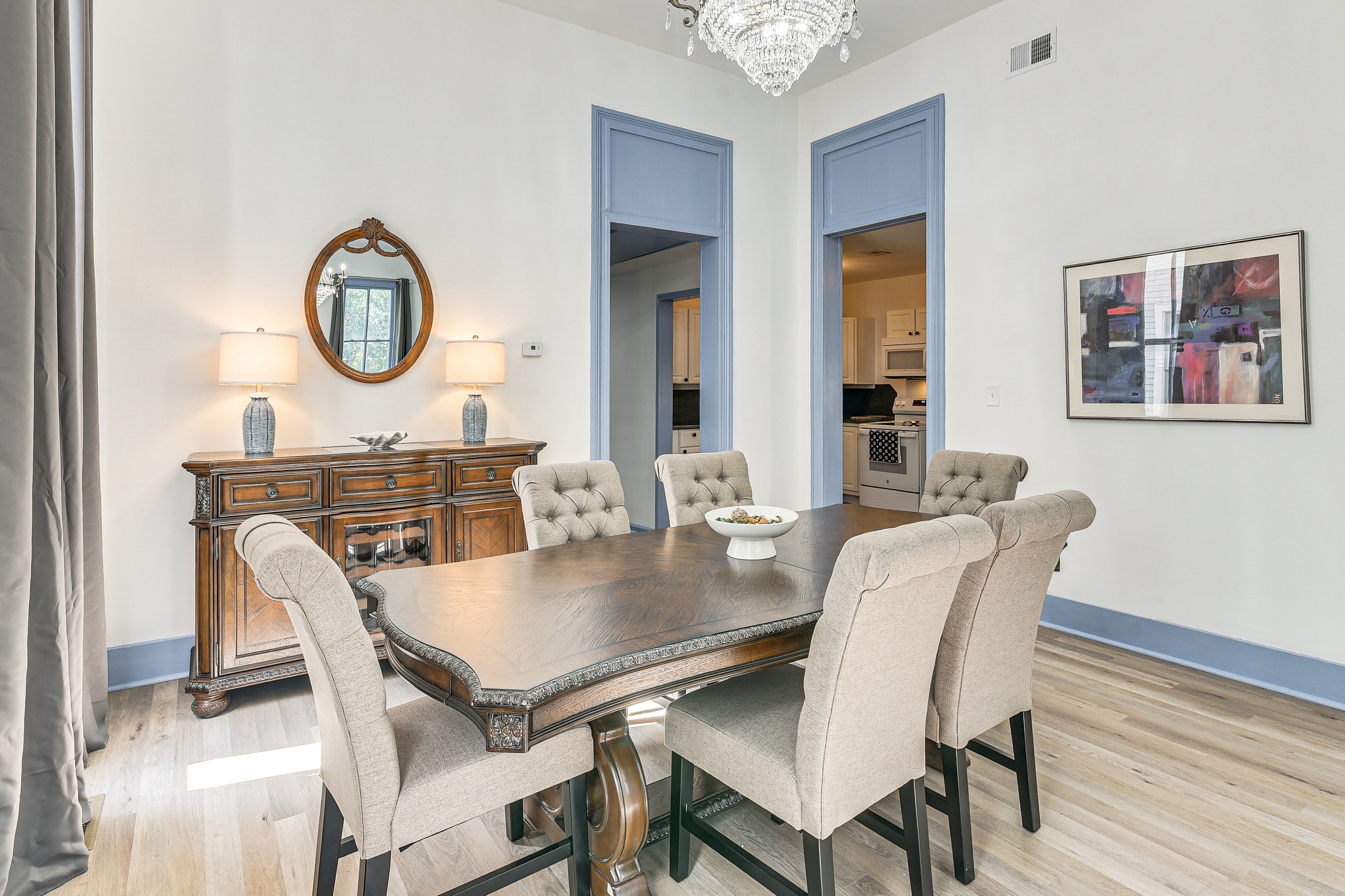 Dining Room | 1st-Floor Apartment | In-Unit Laundry