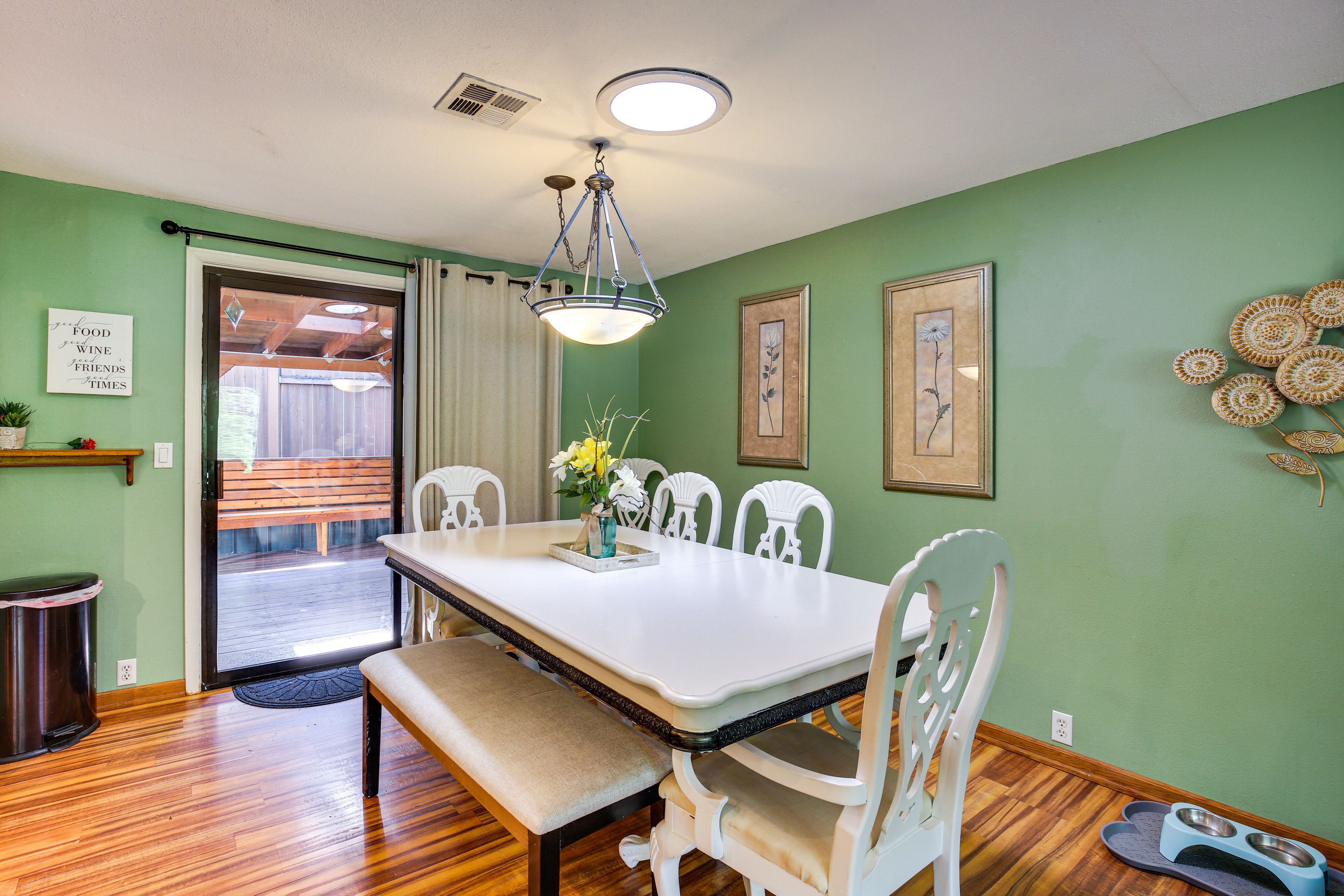 Dining Area | Dishware & Flatware | Central A/C & Heat | 2nd Floor