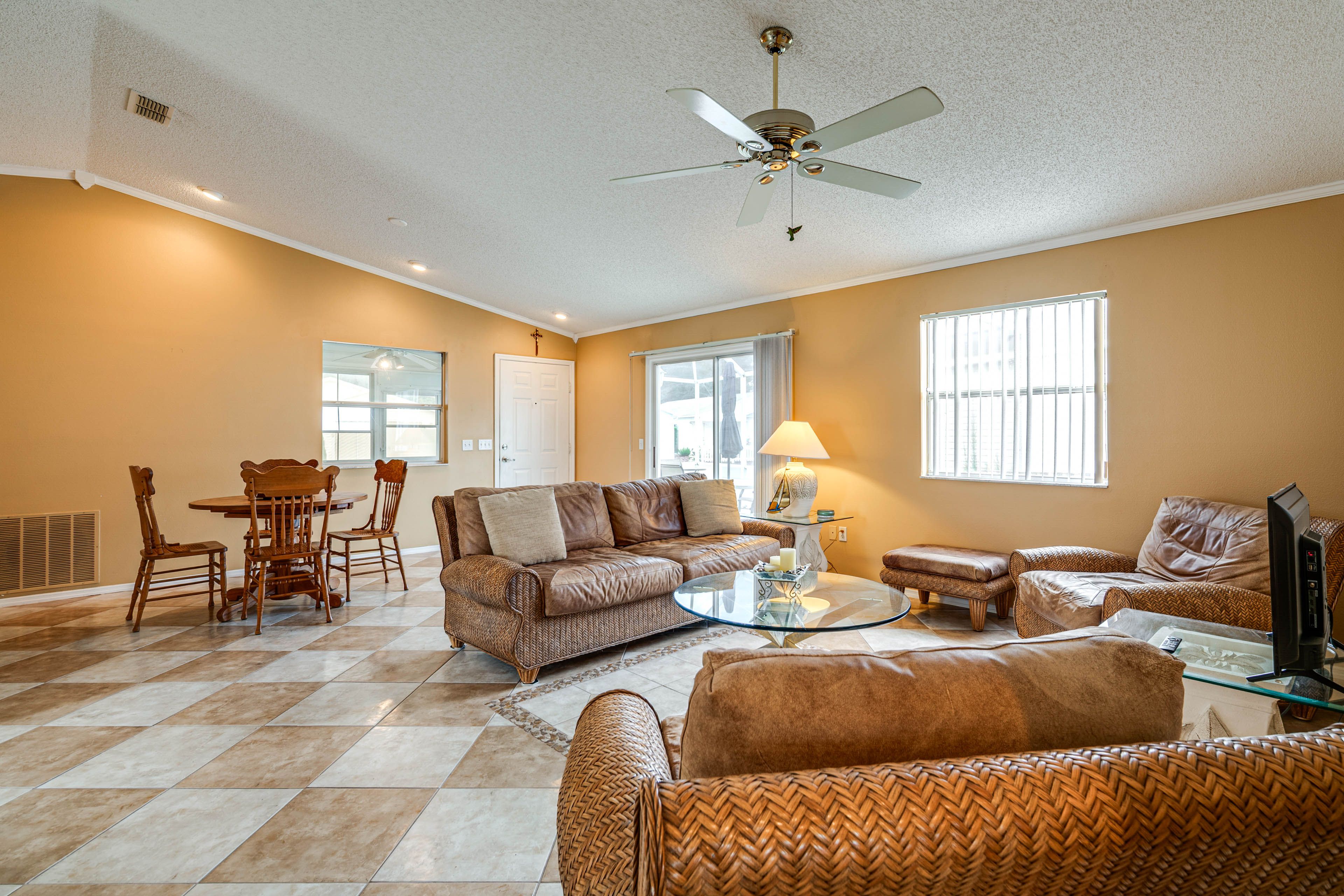 The Villages Vacation Rental | 2BR | 2BA | 1,100 Sq Ft | 1 Small Step to Enter