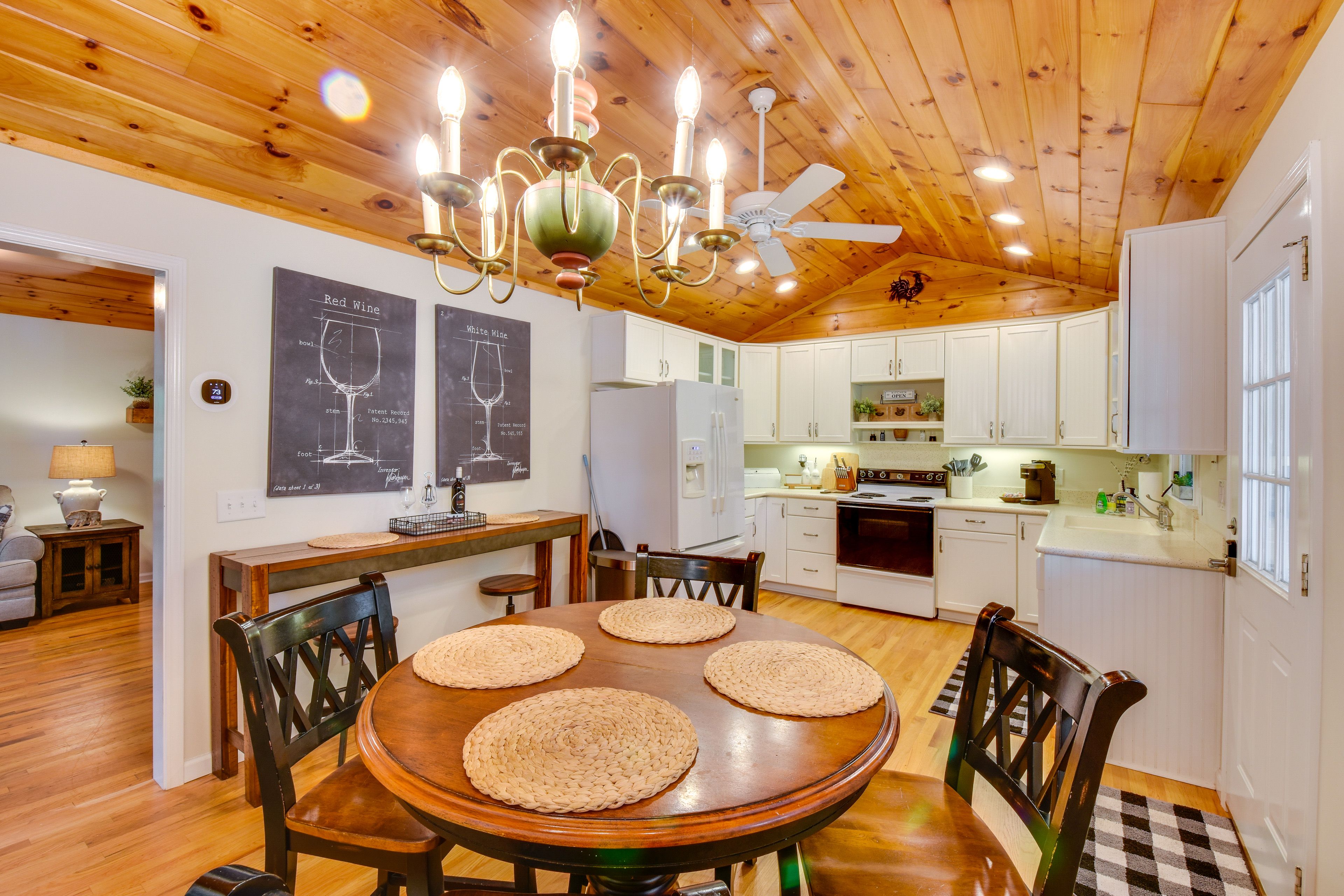 Kitchen & Dining Area | Central A/C & Heating