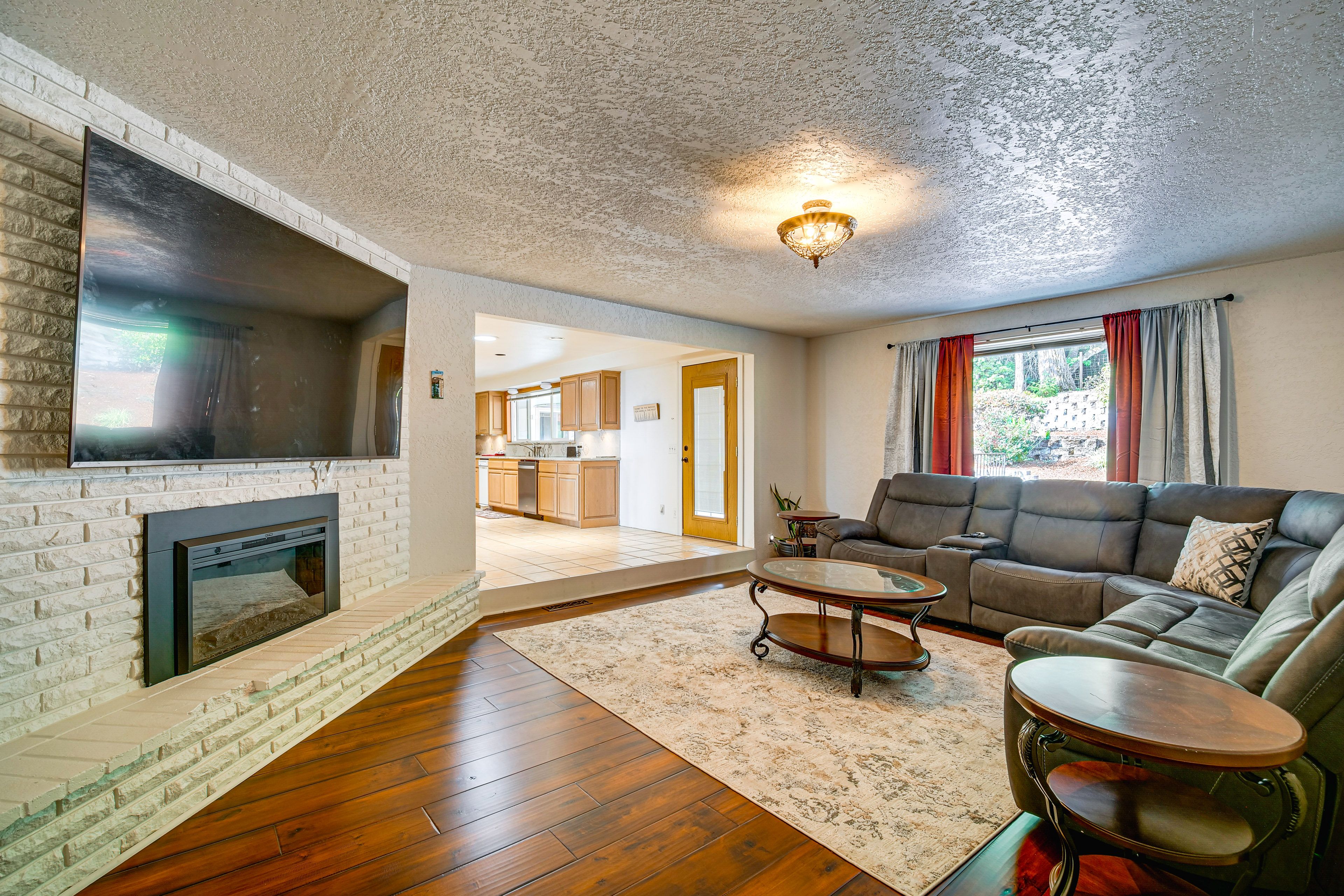 Living Room | Smart TV | Electric Fireplace | 1 Step Required to Access