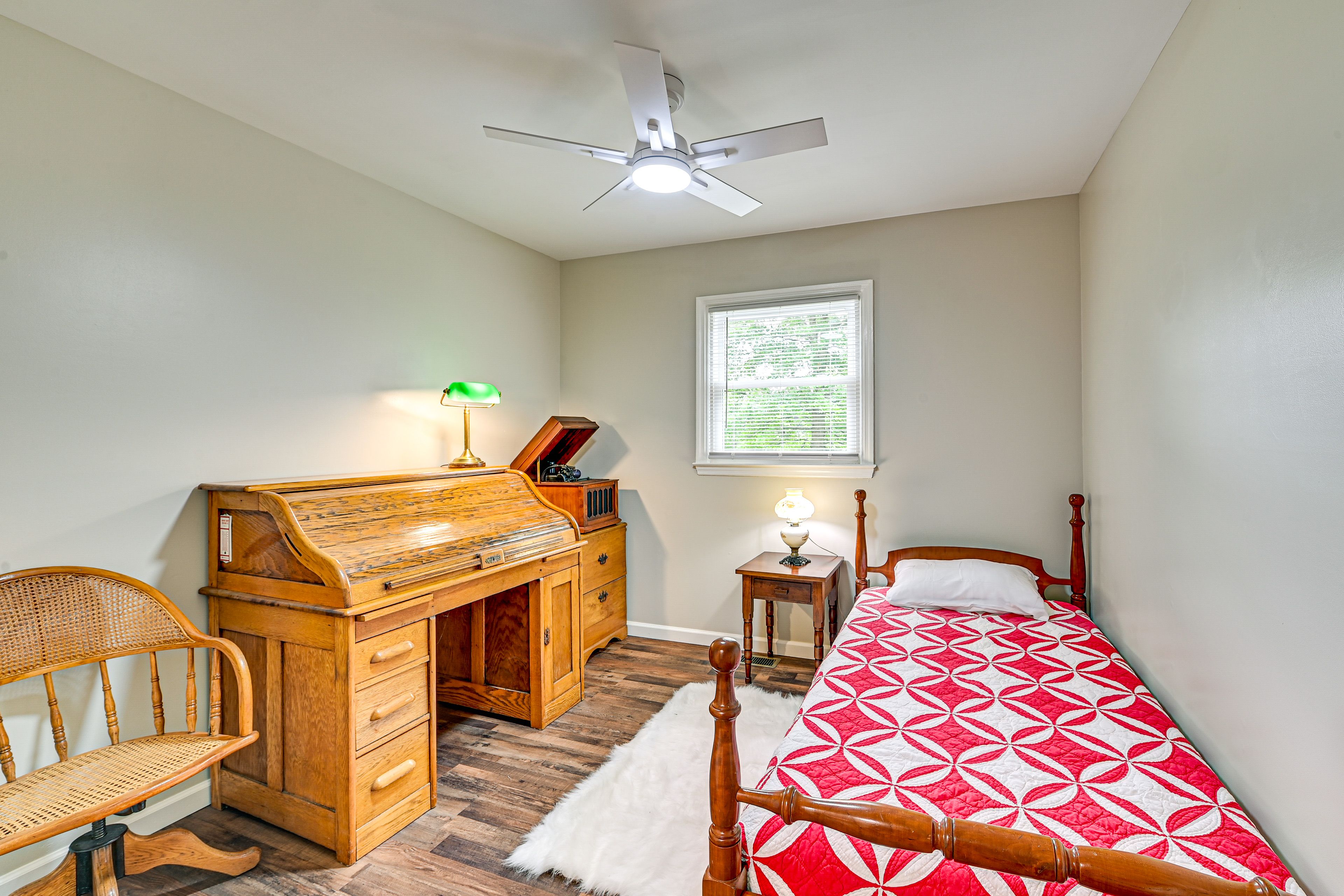 Bedroom 3 | Twin Bed | Office Space | Antique Music Box