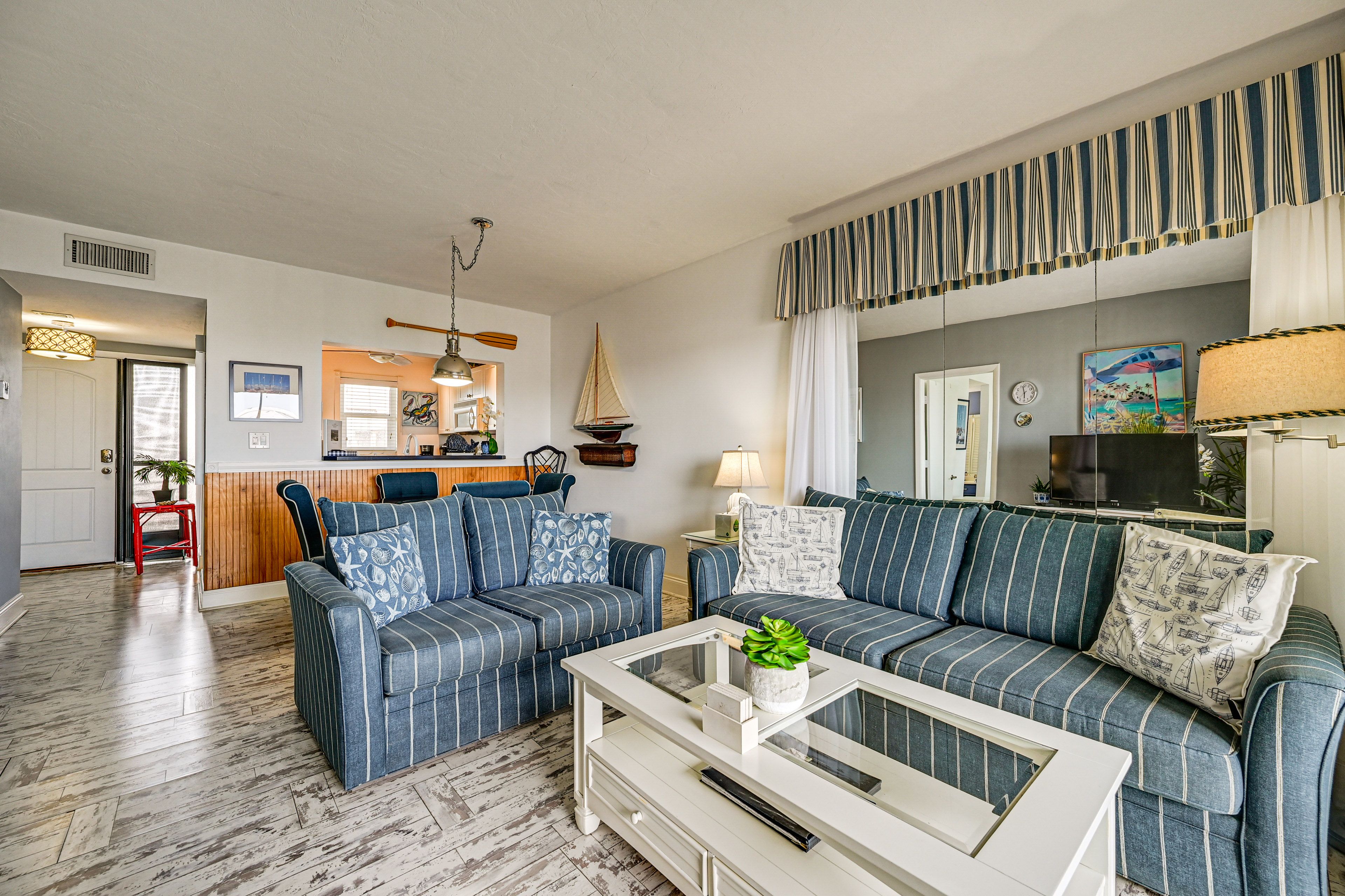 Living Room | Queen Sleeper Sofa | Central A/C & Heat | Free WiFi
