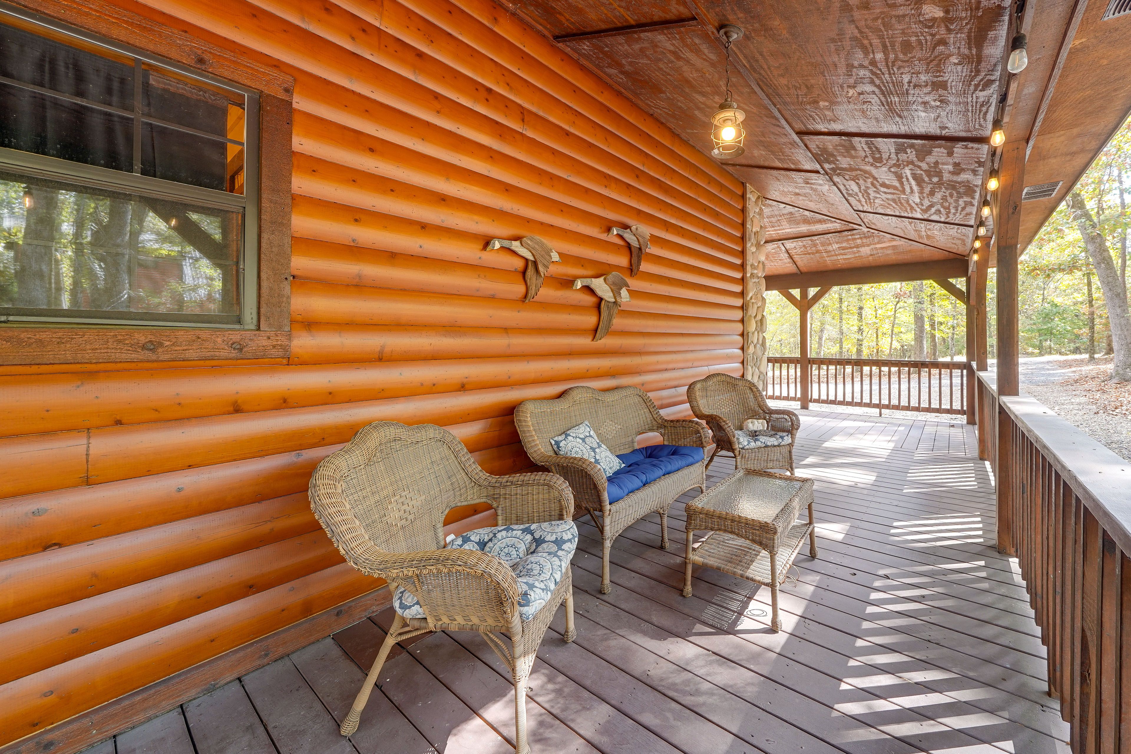Wraparound Porch | Seating | Private Hot Tub