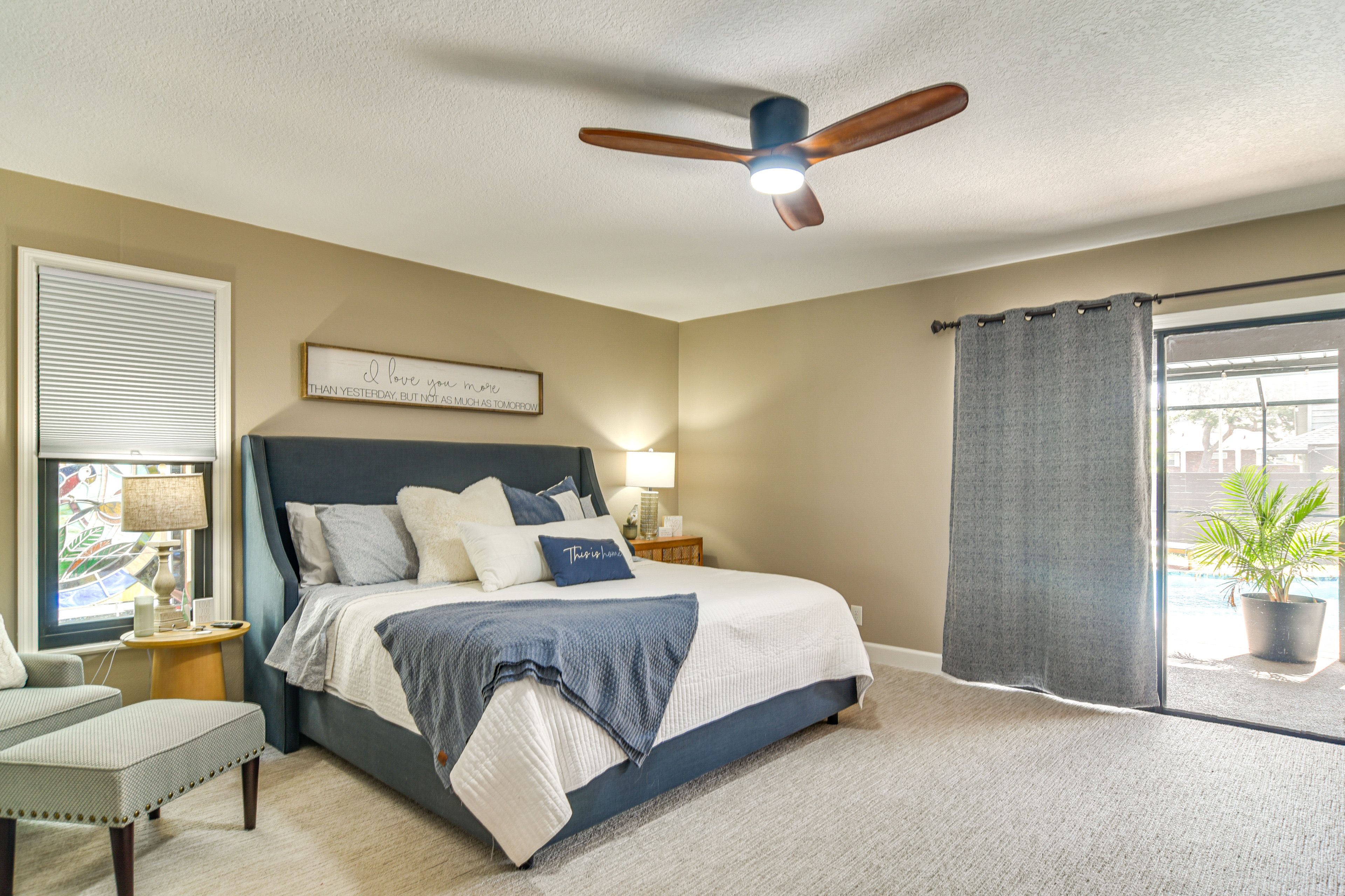 Bedroom 1 | King Bed | Smart TV | Patio Access
