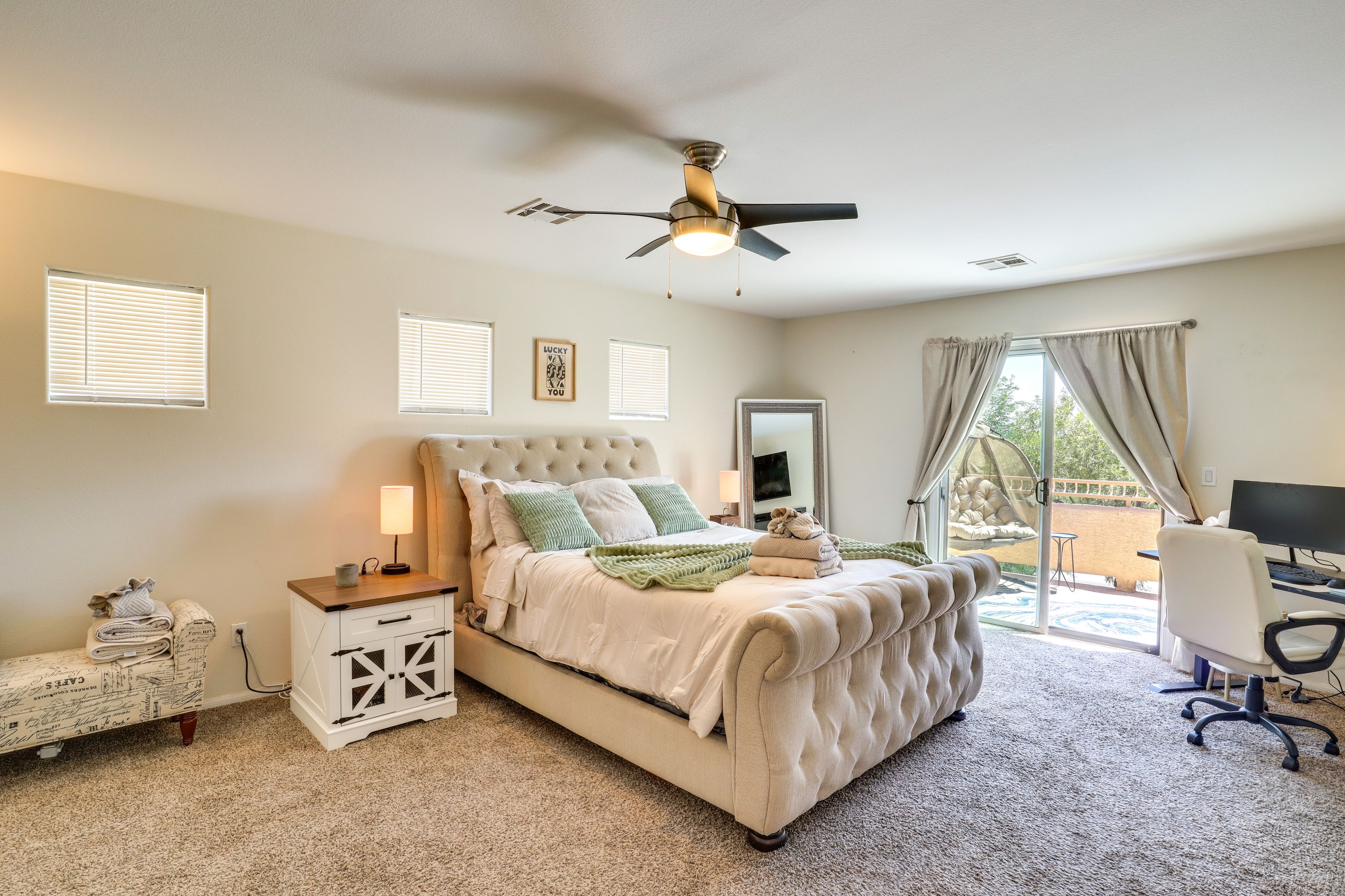 Bedroom 2 (Suite) | Queen Bed | Smart TV | Balcony Access | 2nd Floor