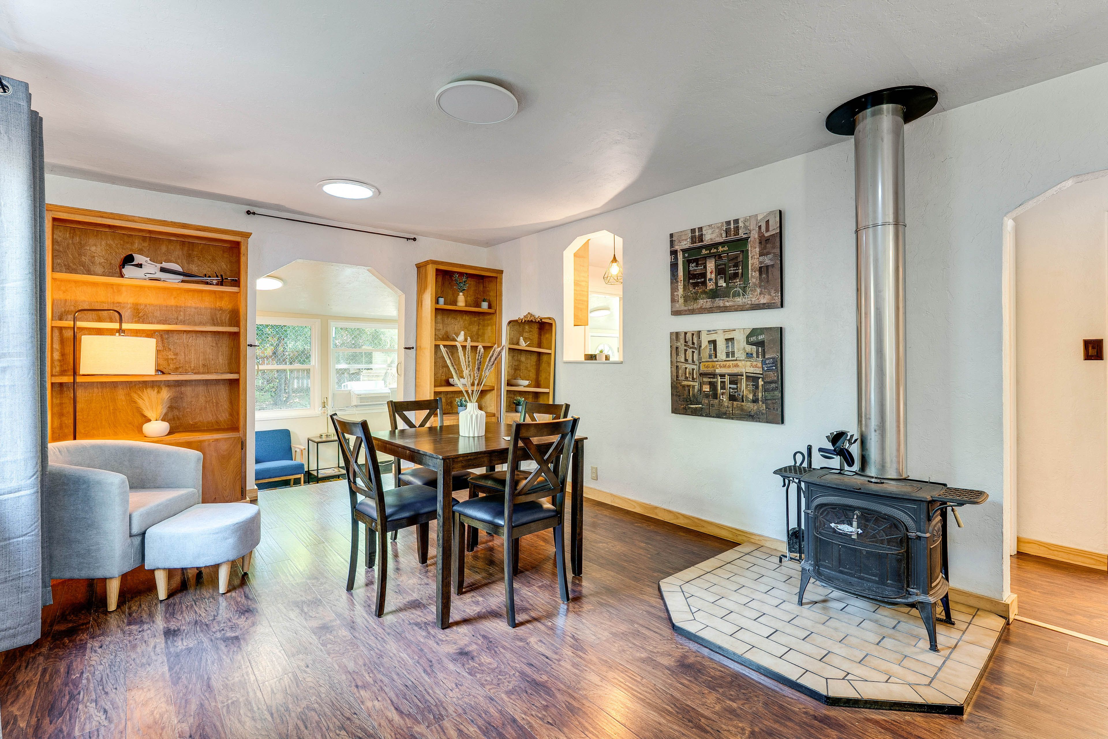 Dining Area | Dishware & Flatware | Wood-Burning Stove