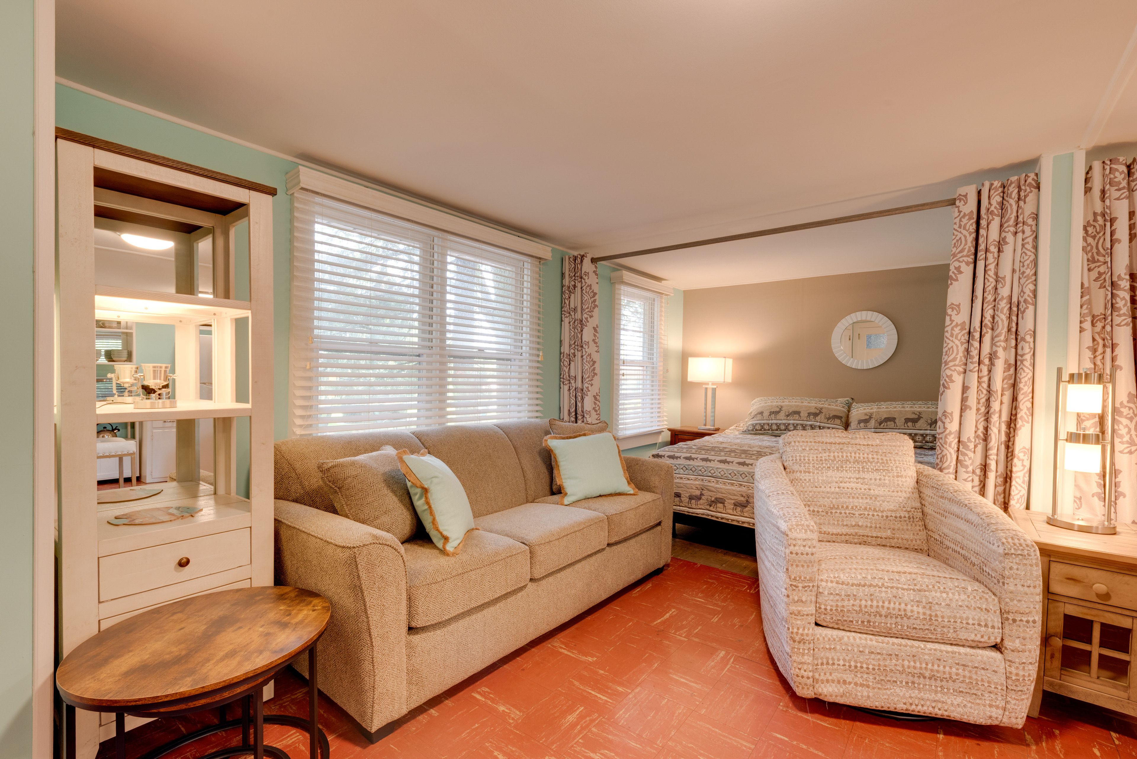 Studio | Sleeping Area | Split King Bed | Linens Provided