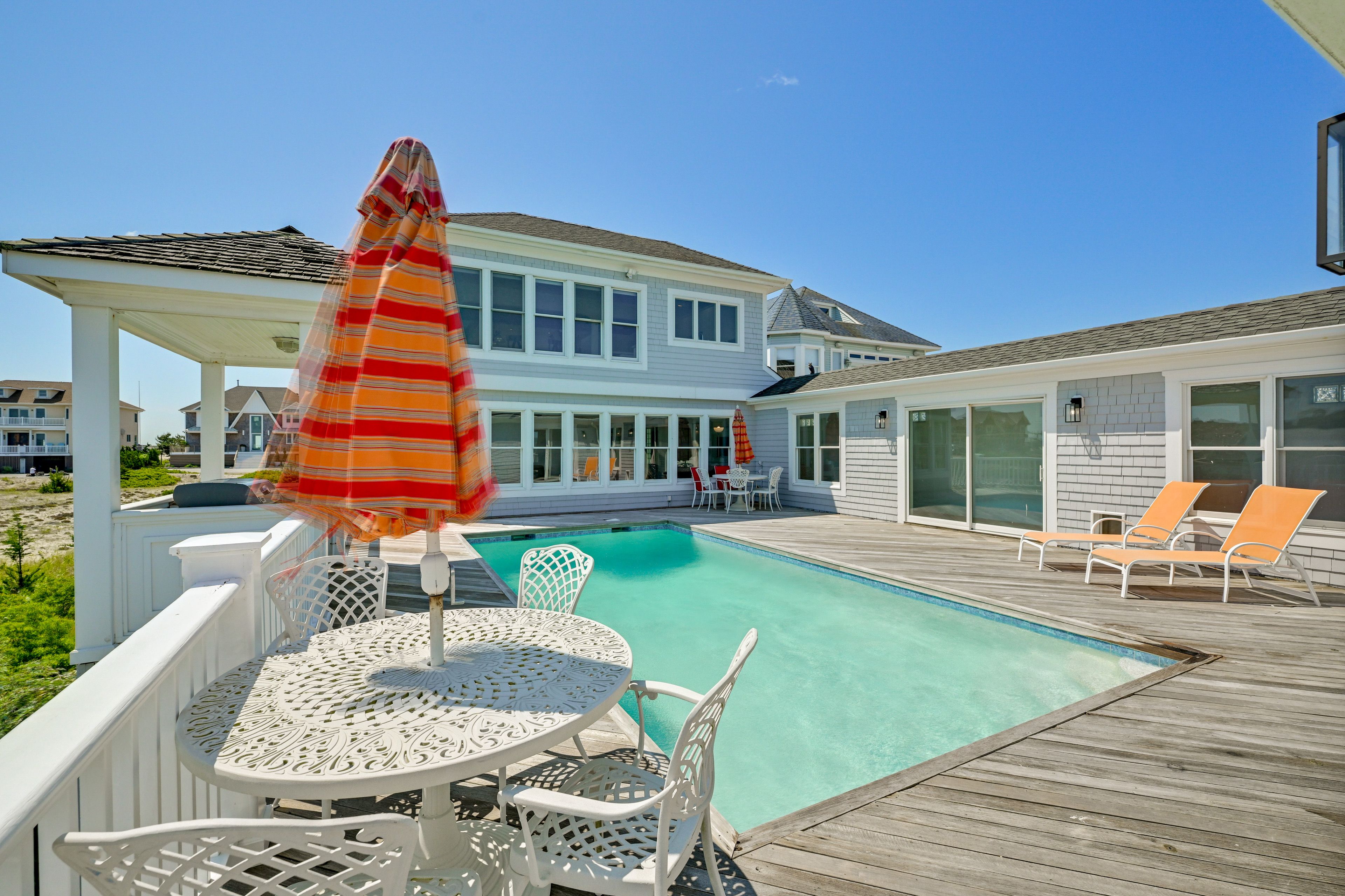 Private Pool | Outdoor Dining | Moriches Bay Views