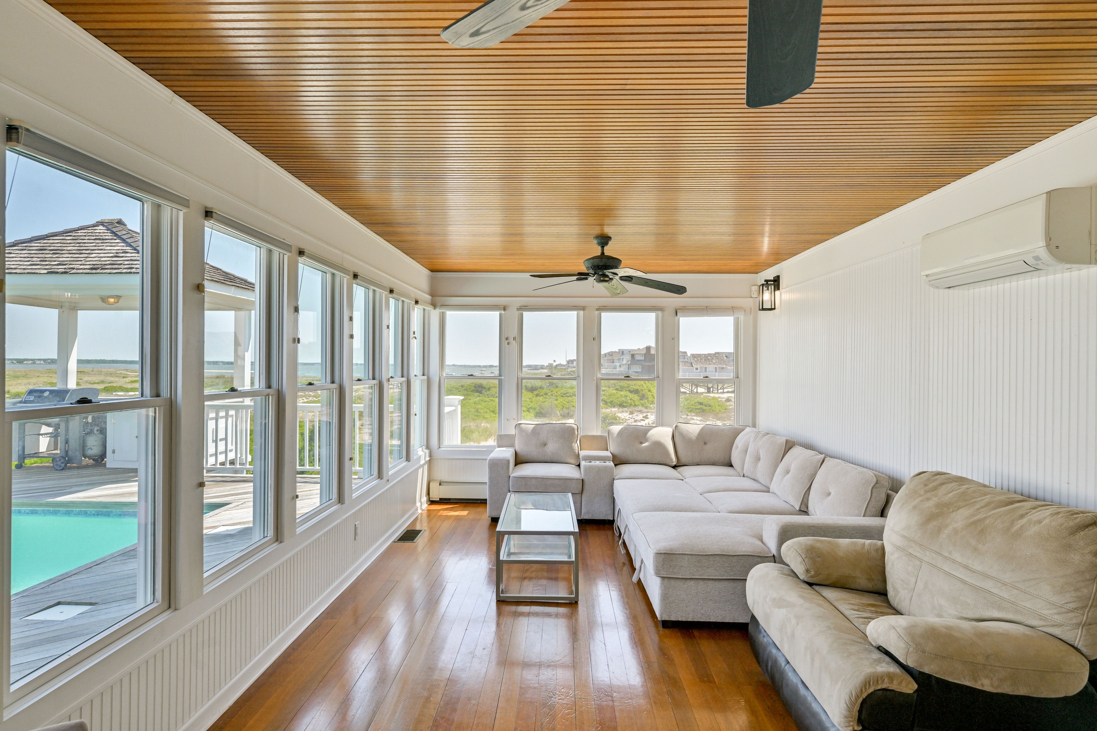 Sunroom | Queen Sleeper Sofa | Pool & Beach Views
