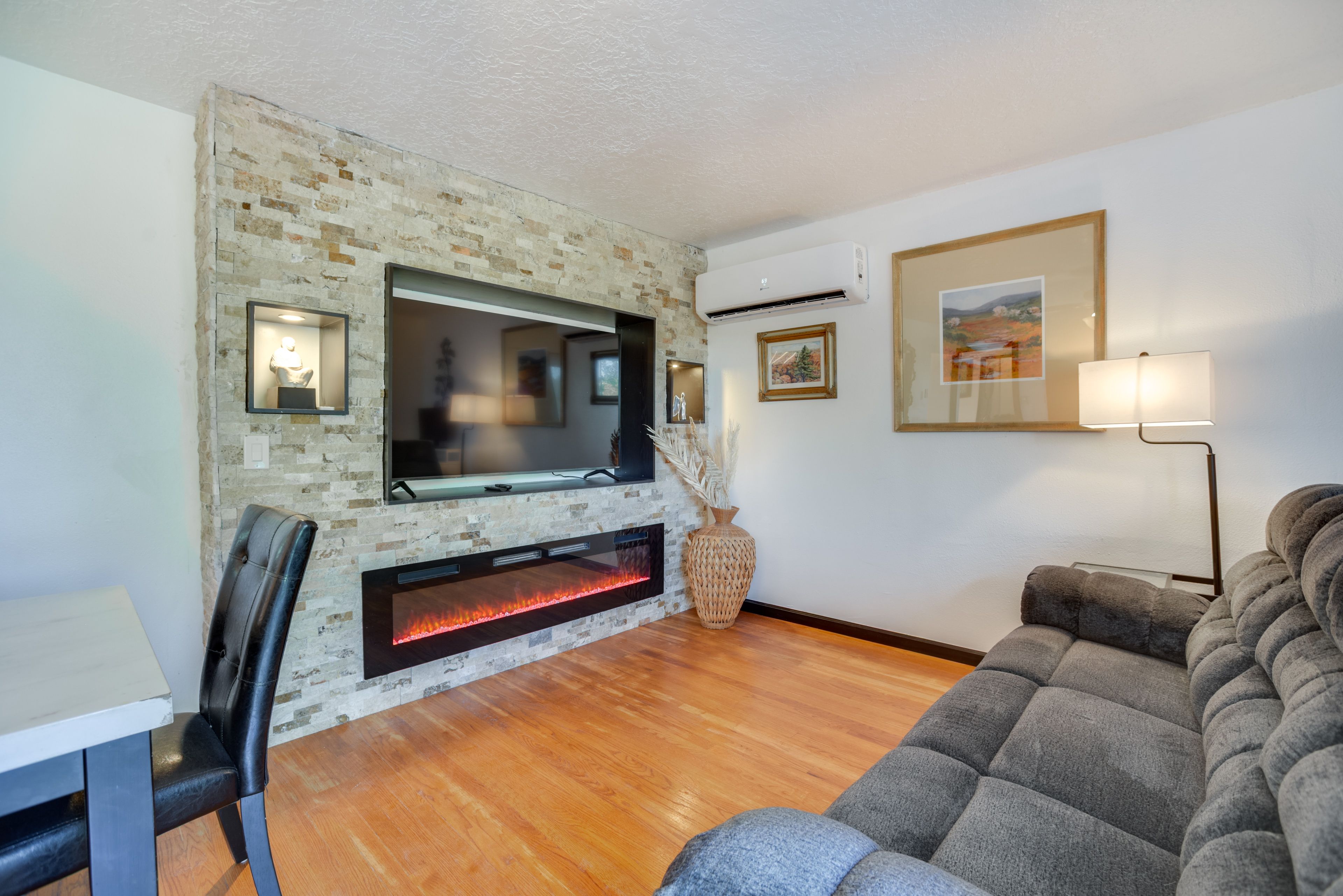 Living Area | Electric Fireplace | TV