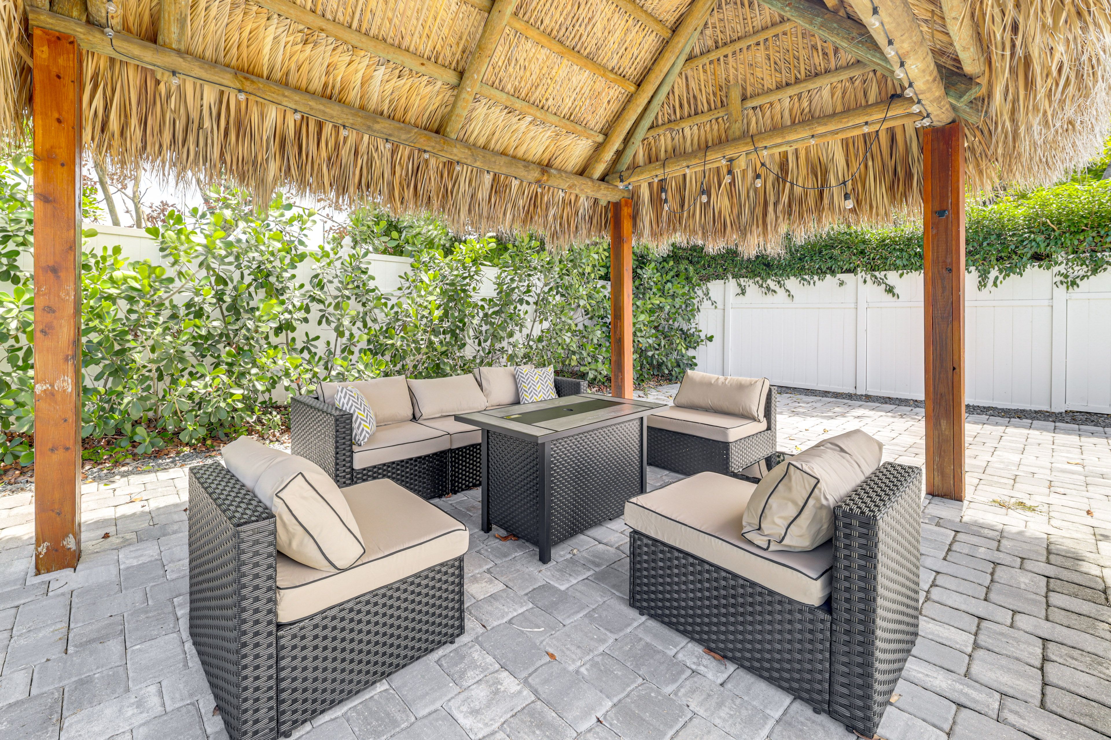 Gazebo w/ Outdoor Seating & Electric Fire Table