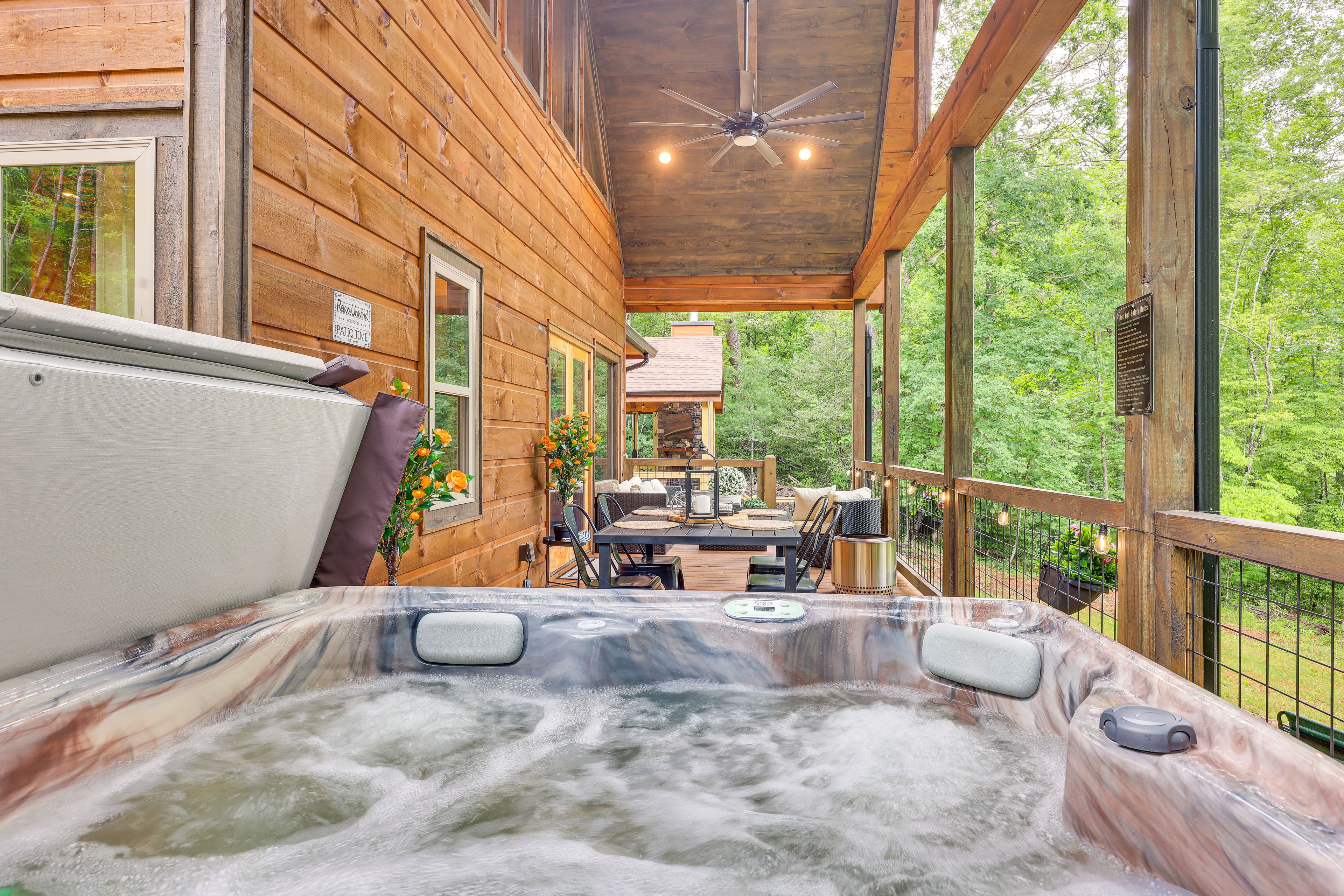 Covered Deck | Private Hot Tub