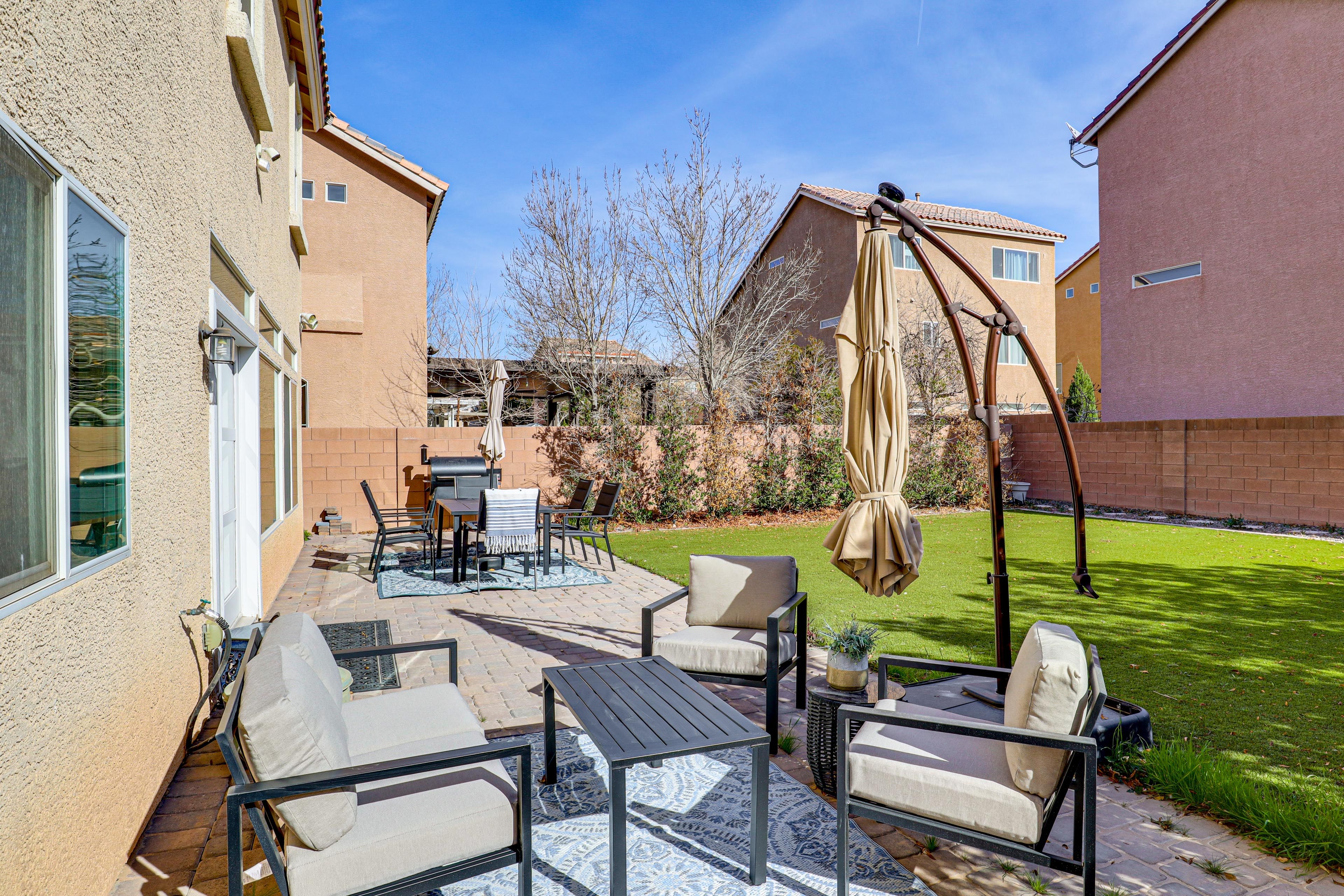 House Exterior | Furnished Patio | Dining Area | Gas Grill | Fenced Backyard