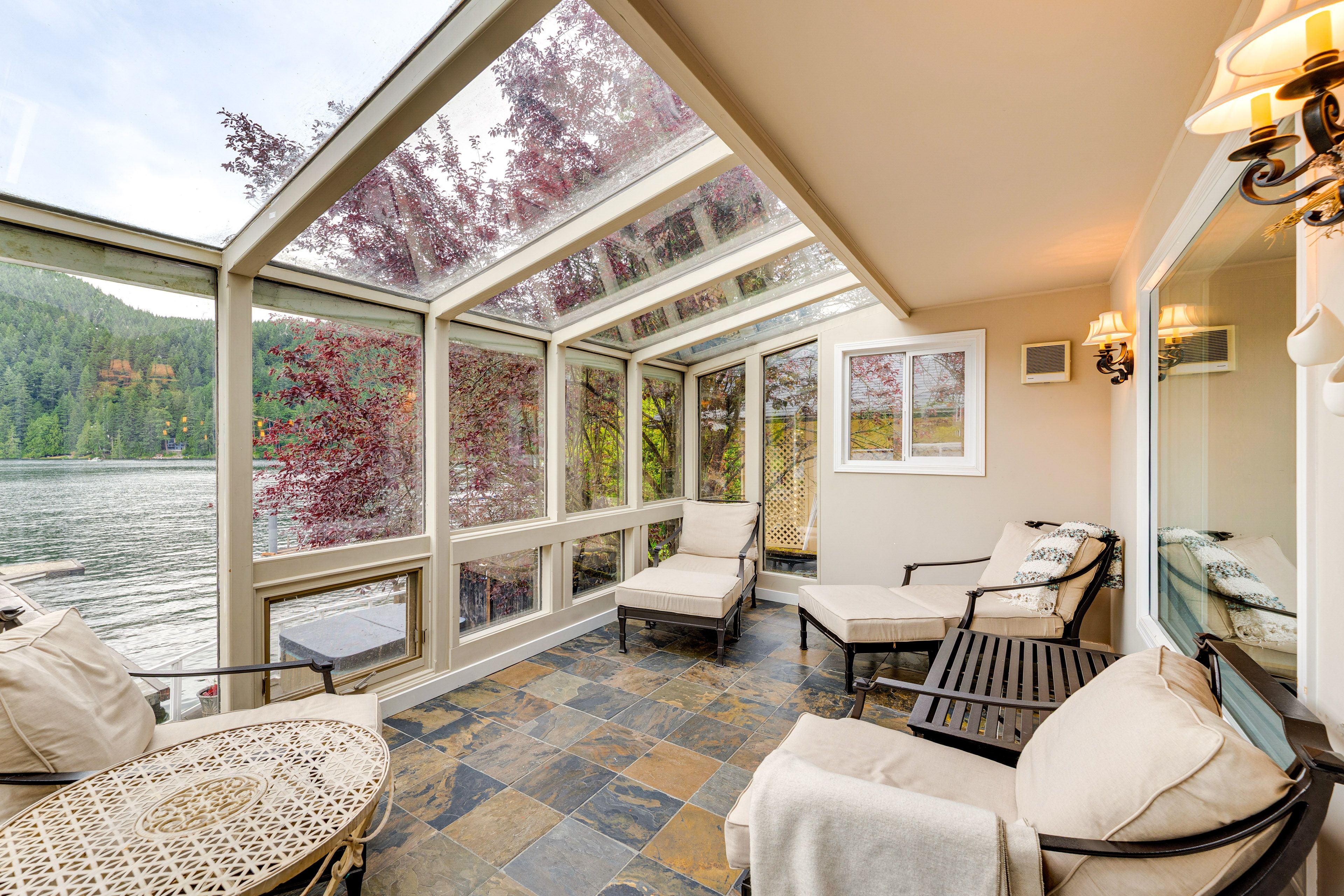 Furnished Sunroom | Lake Views | Main Floor