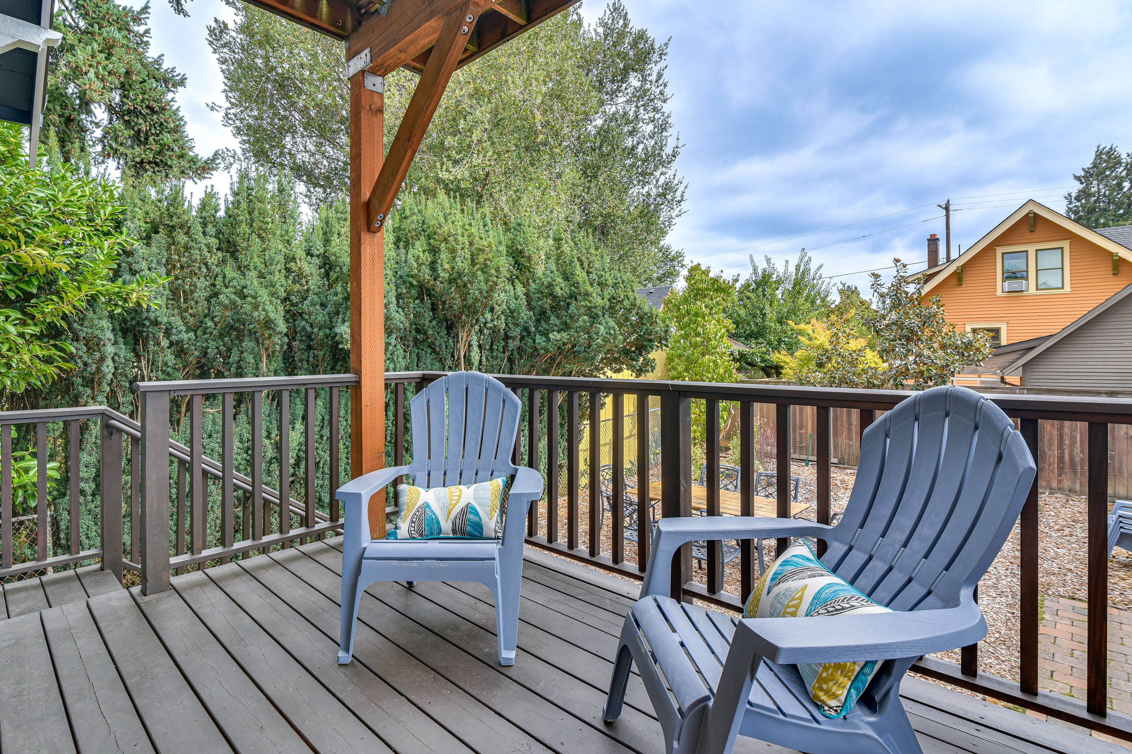 Backyard | Deck w/ Adirondack Chairs