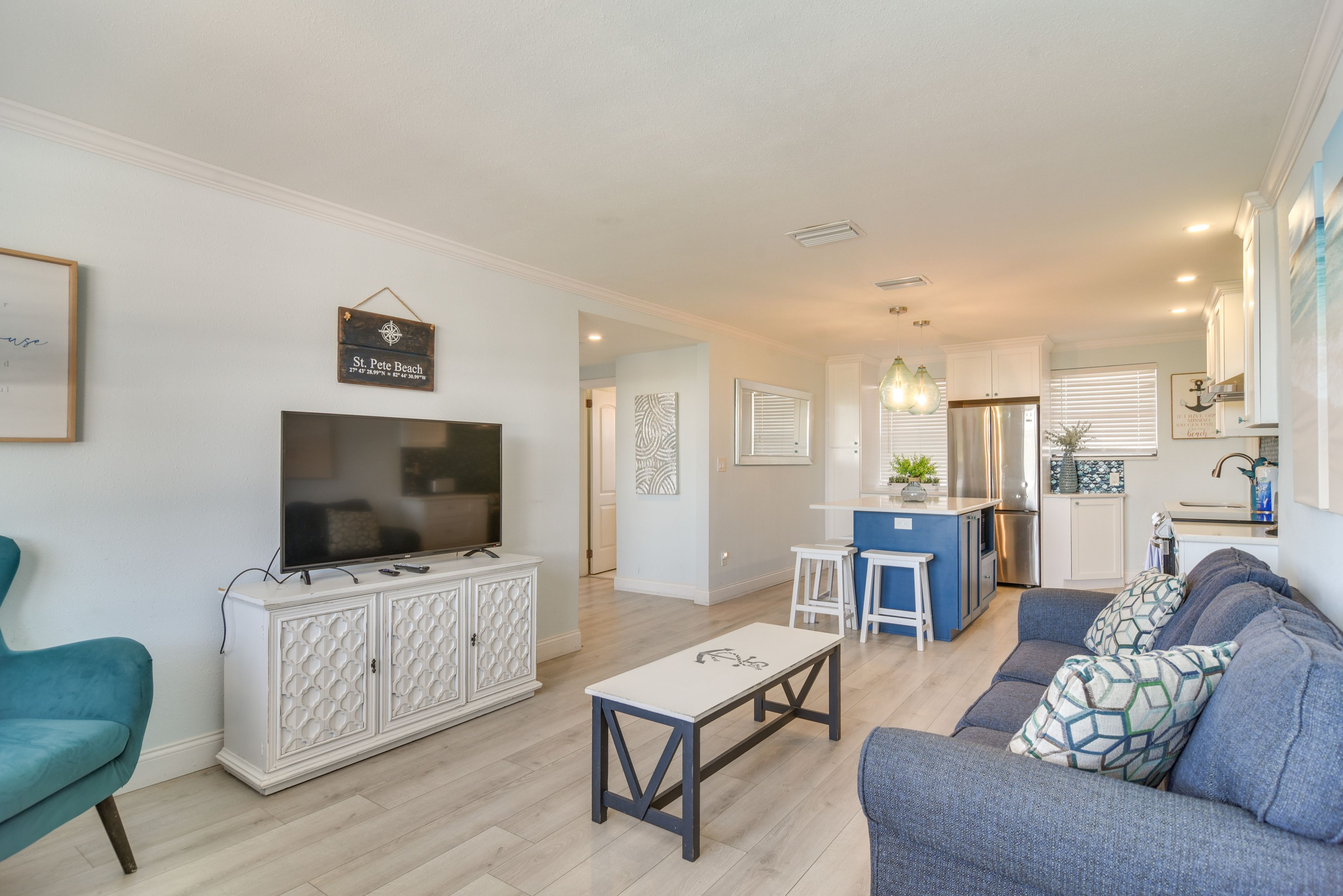 St Pete Beach Vacation Rental | 2BR | 1BA | 750 Sq Ft | Stairs Required