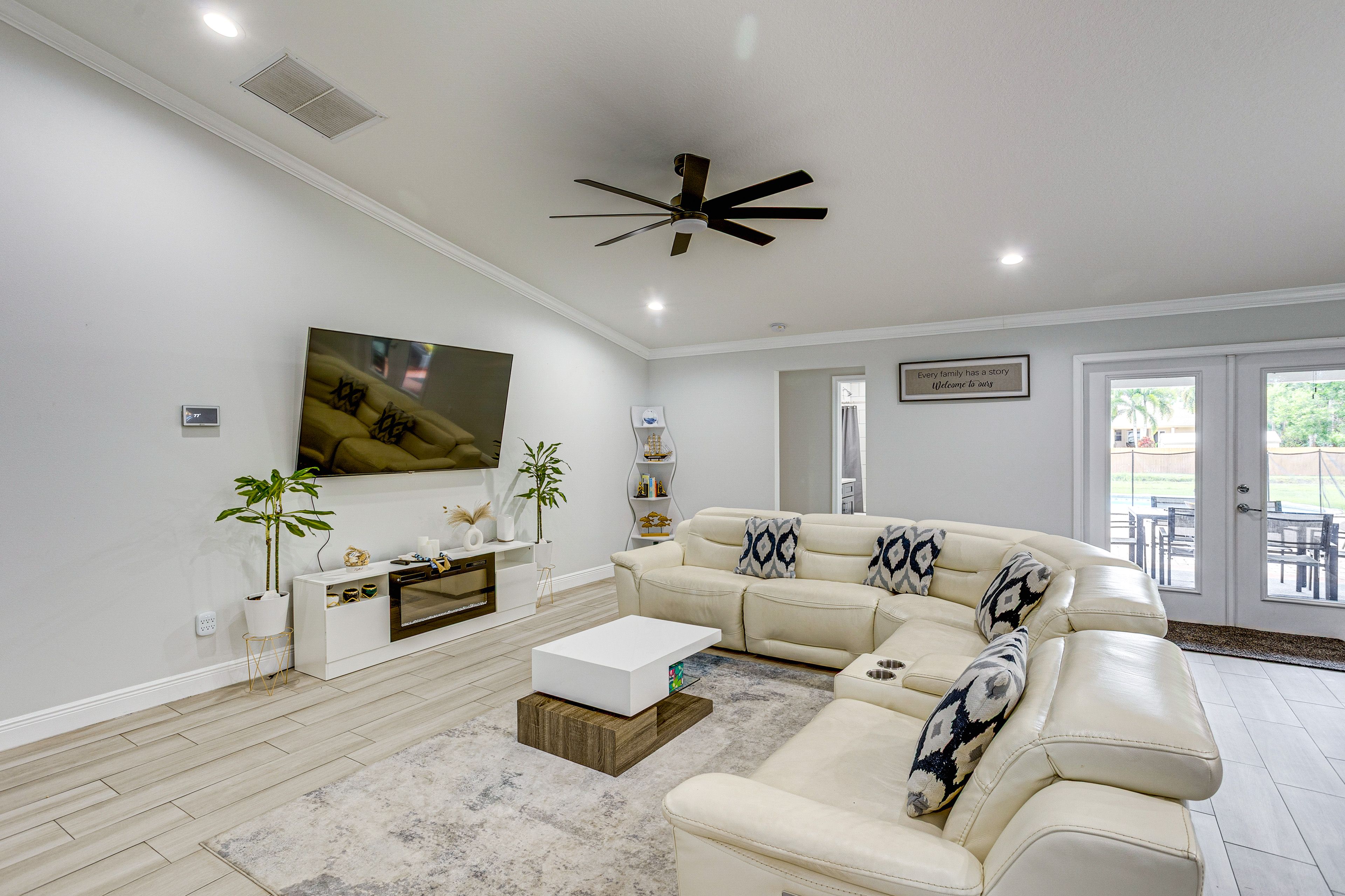 Living Room | Flat-Screen TV | Electric Fireplace