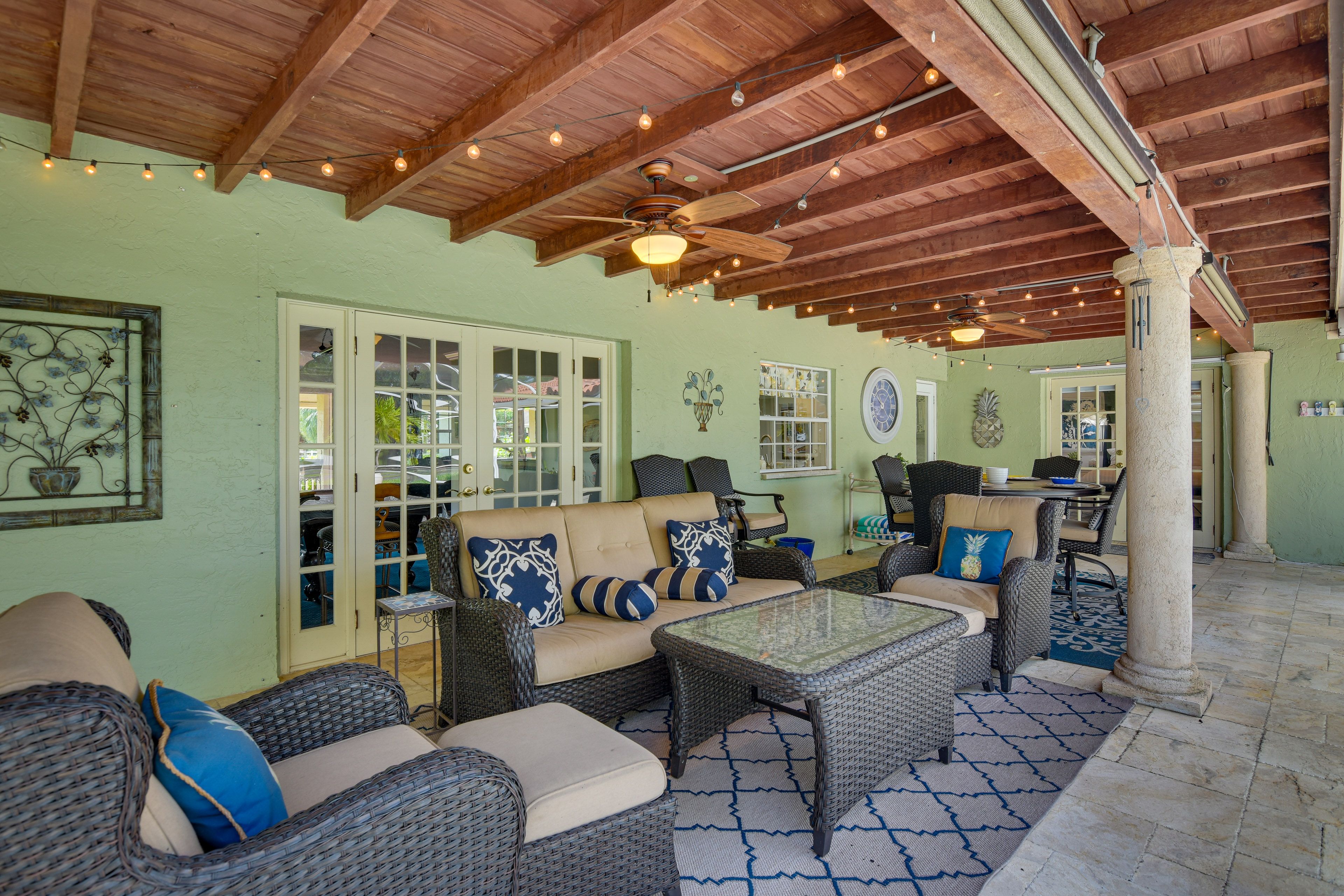 Private Covered Patio | Charcoal Grill