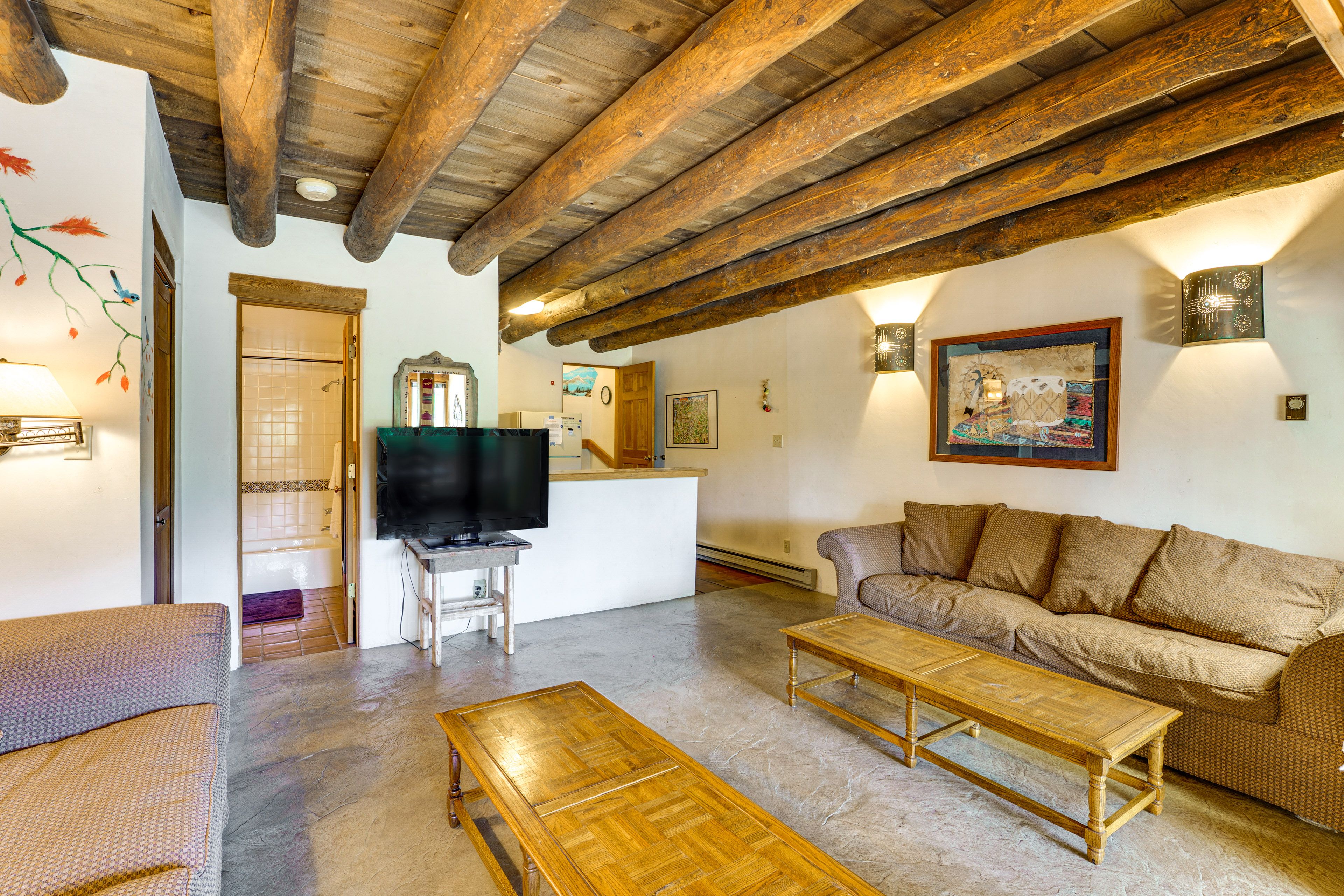 Living Room | Smart TV | 2 Full Sleeper Sofas | Portable Heaters & Fans