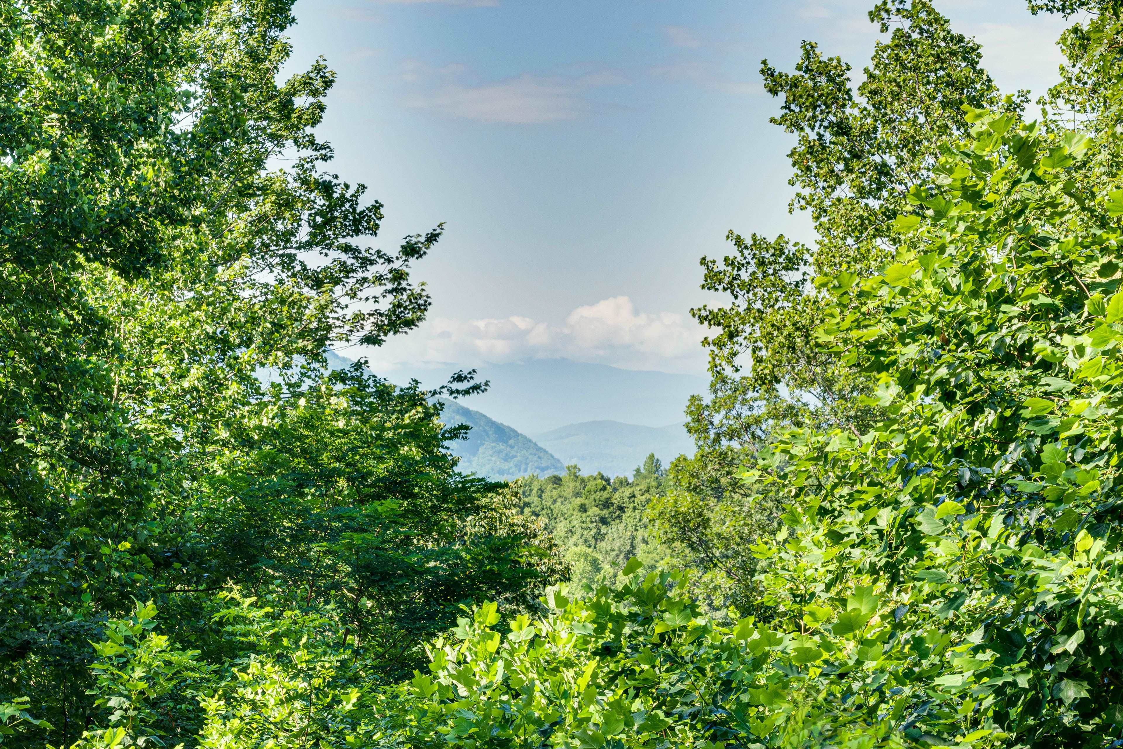 Deck View | Private Hot Tub | 3-Story Cabin