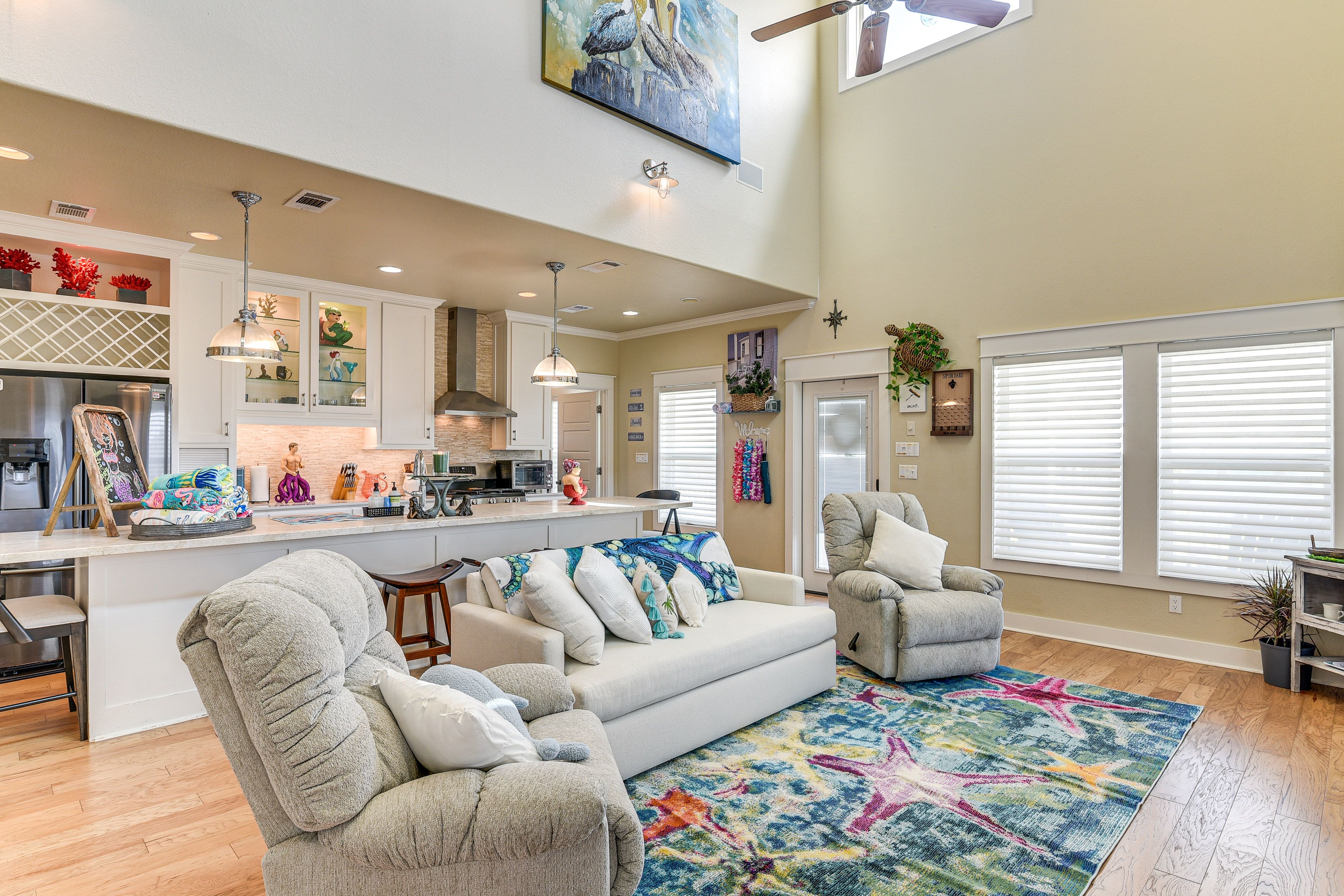 Crystal Beach Vacation Rental | 3BR | 3BA | 1,517 Sq Ft | Stairs Required