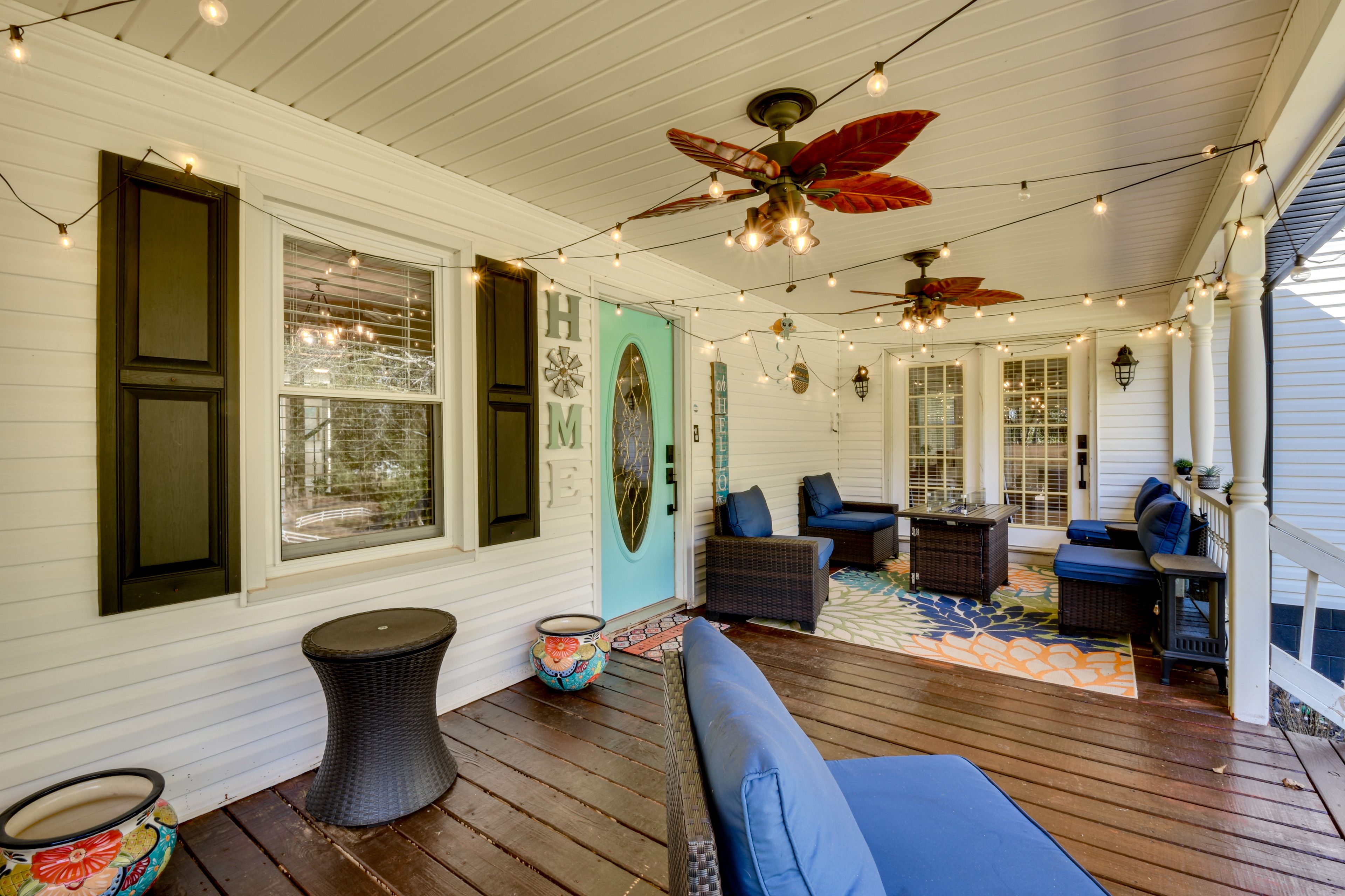 House Exterior | Back Deck w/ Seating | Gas Fire Table