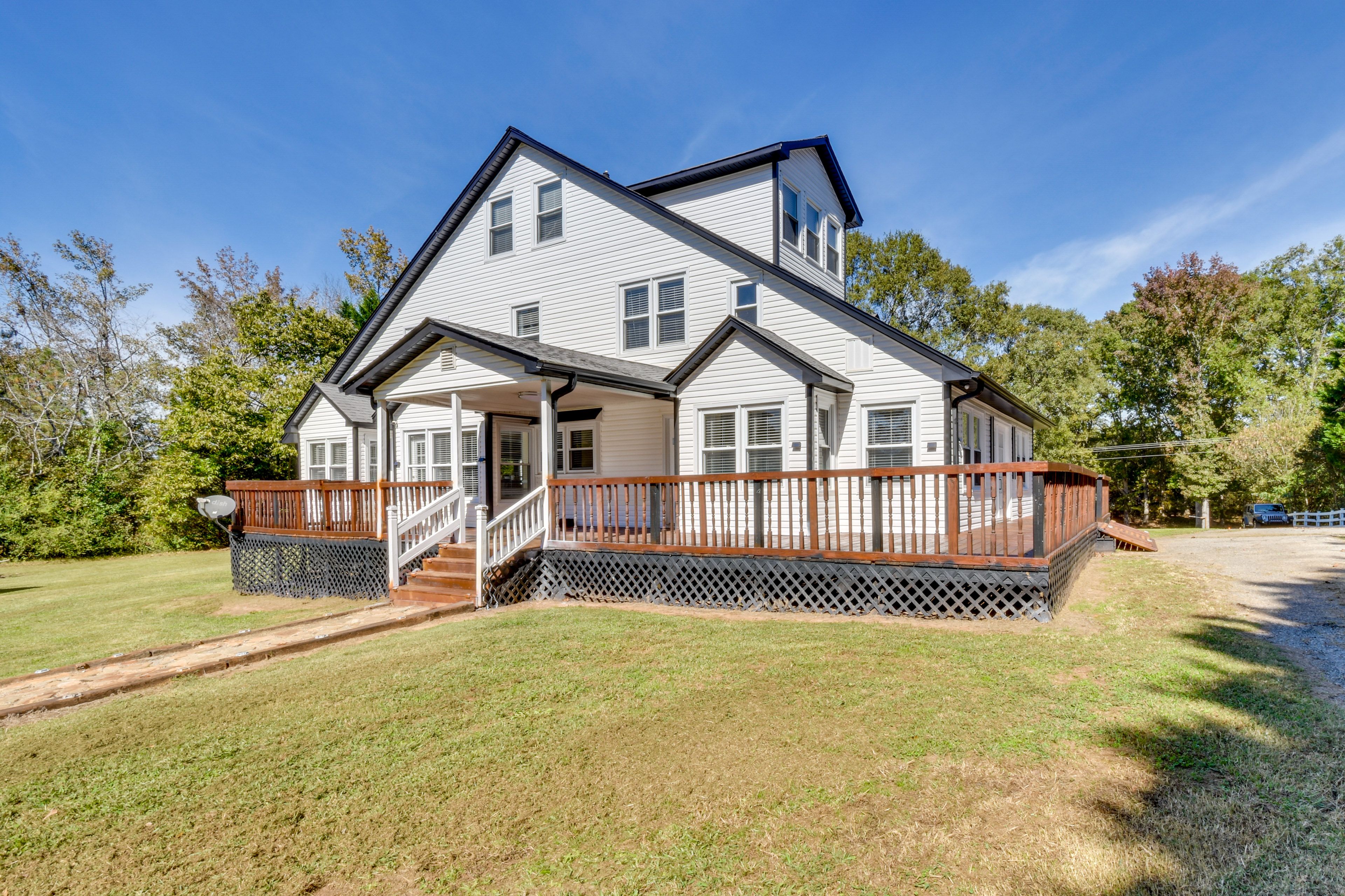 House Exterior | Wraparound Deck | Spacious Yard