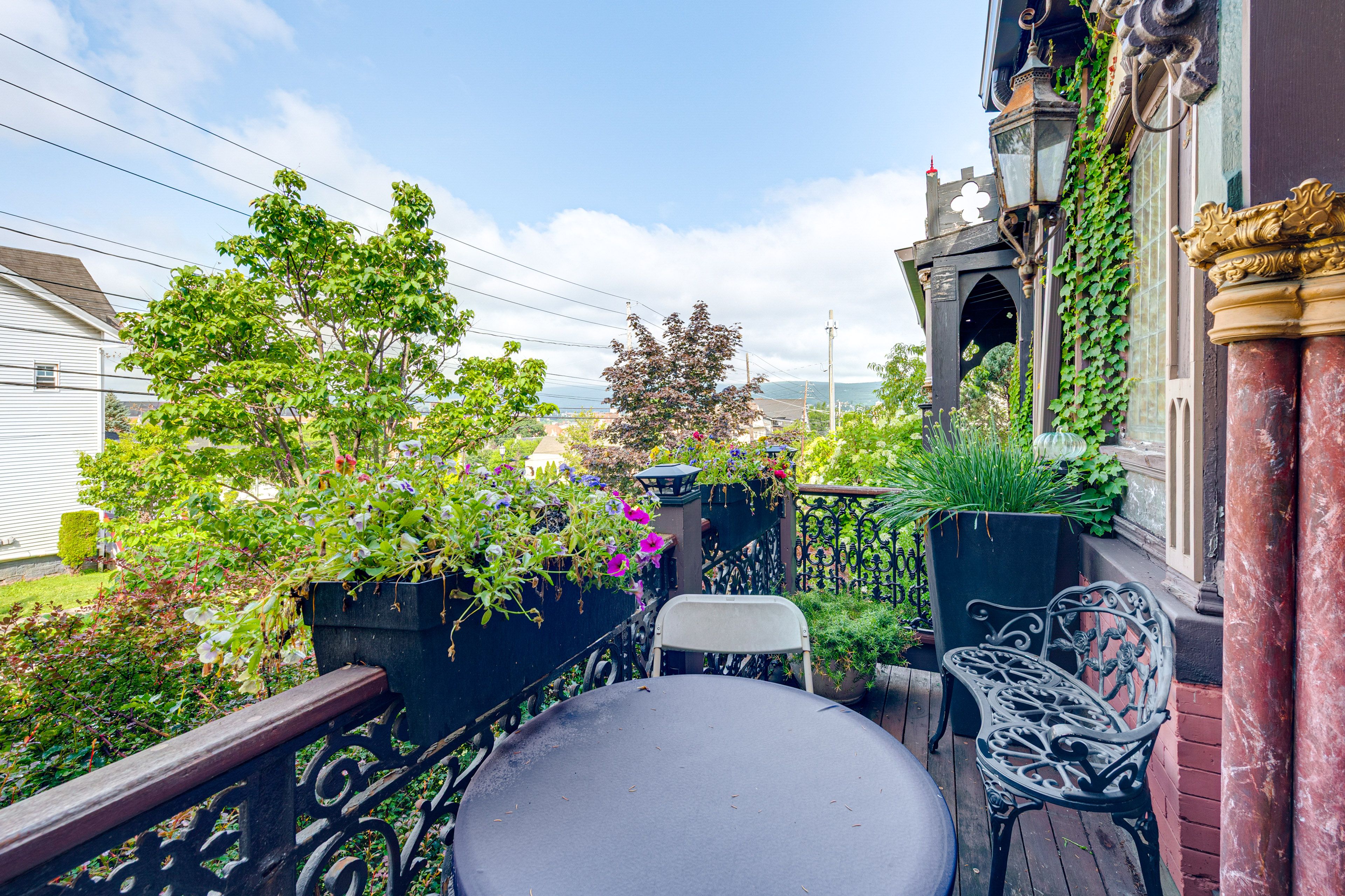 Property Exterior | 3-Story Home | Balcony w/ Seating