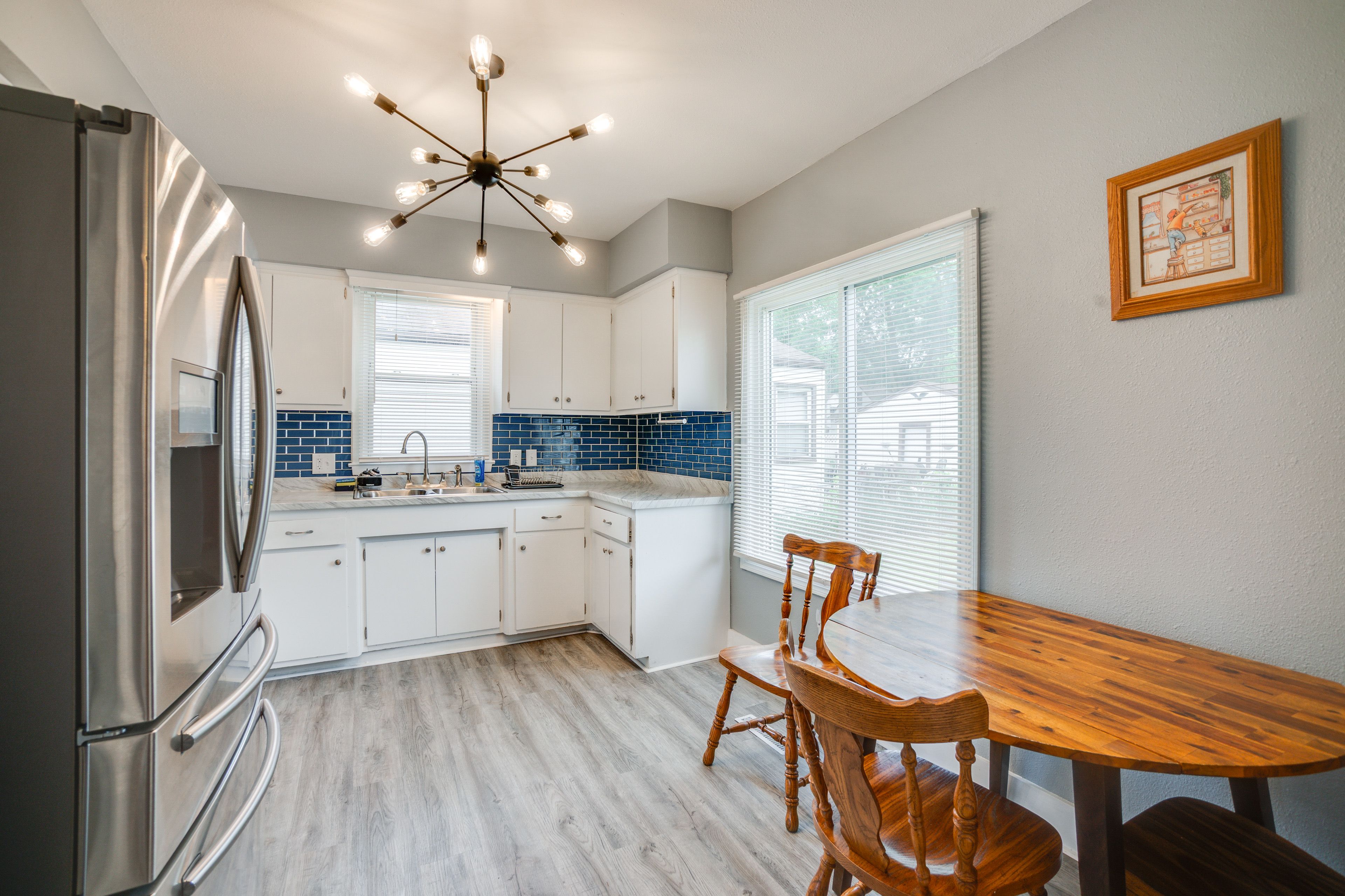 Kitchen & Dining Area | Central A/C & Heating