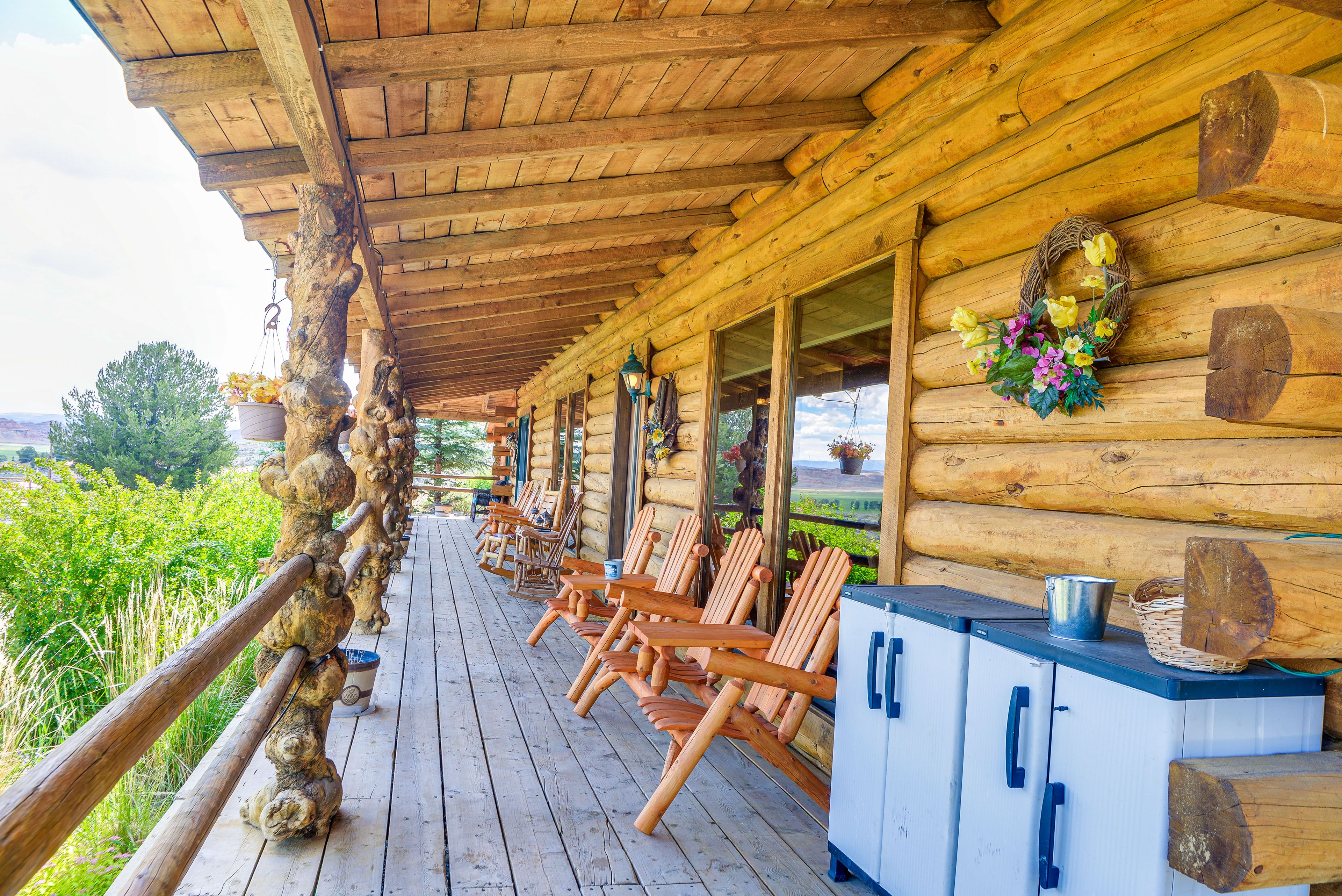 Wraparound Deck | Gas Grill | Dining Area | Mountain Views