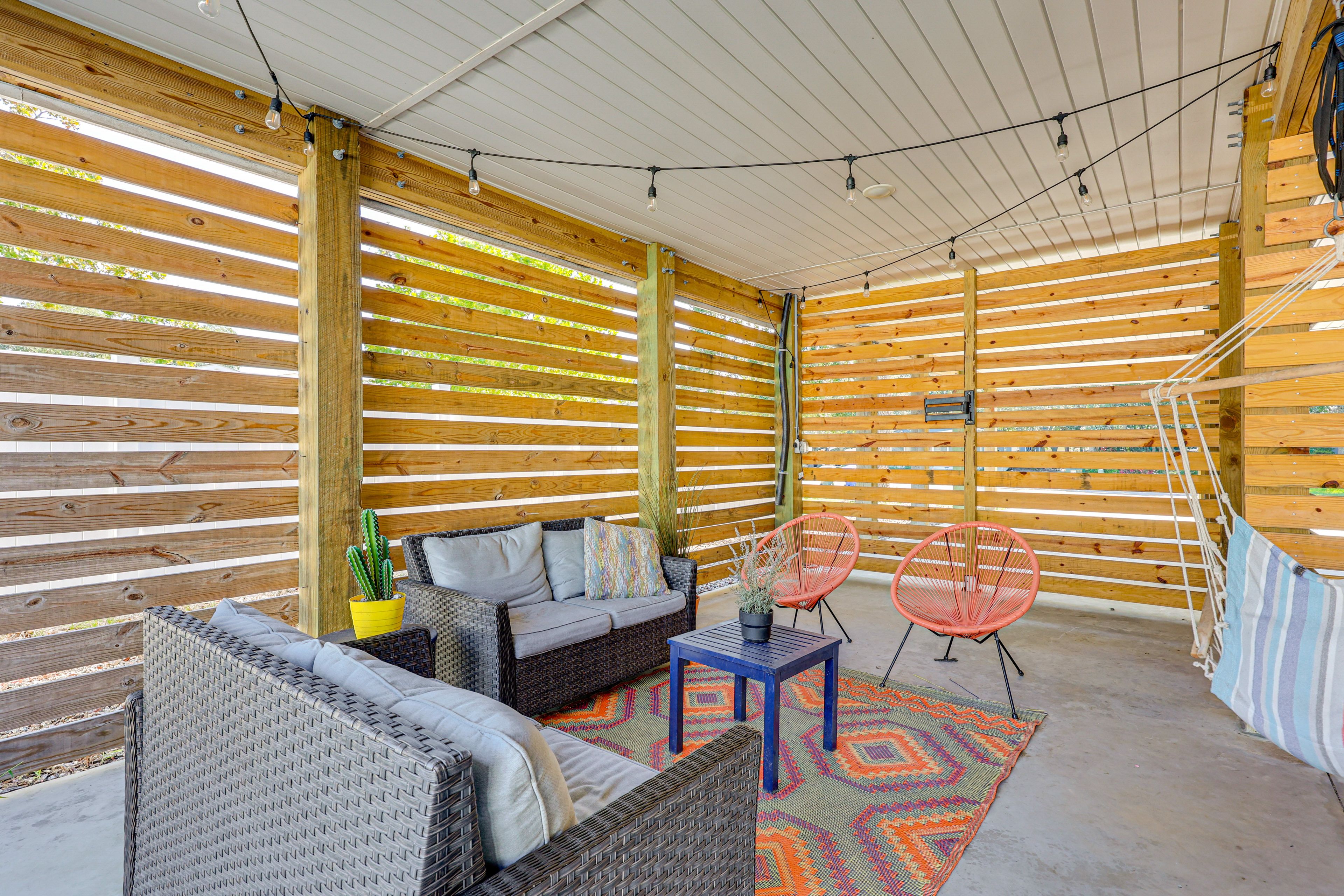 House Exterior | Covered Patio w/ Seating | Dining Area | Gas Grill