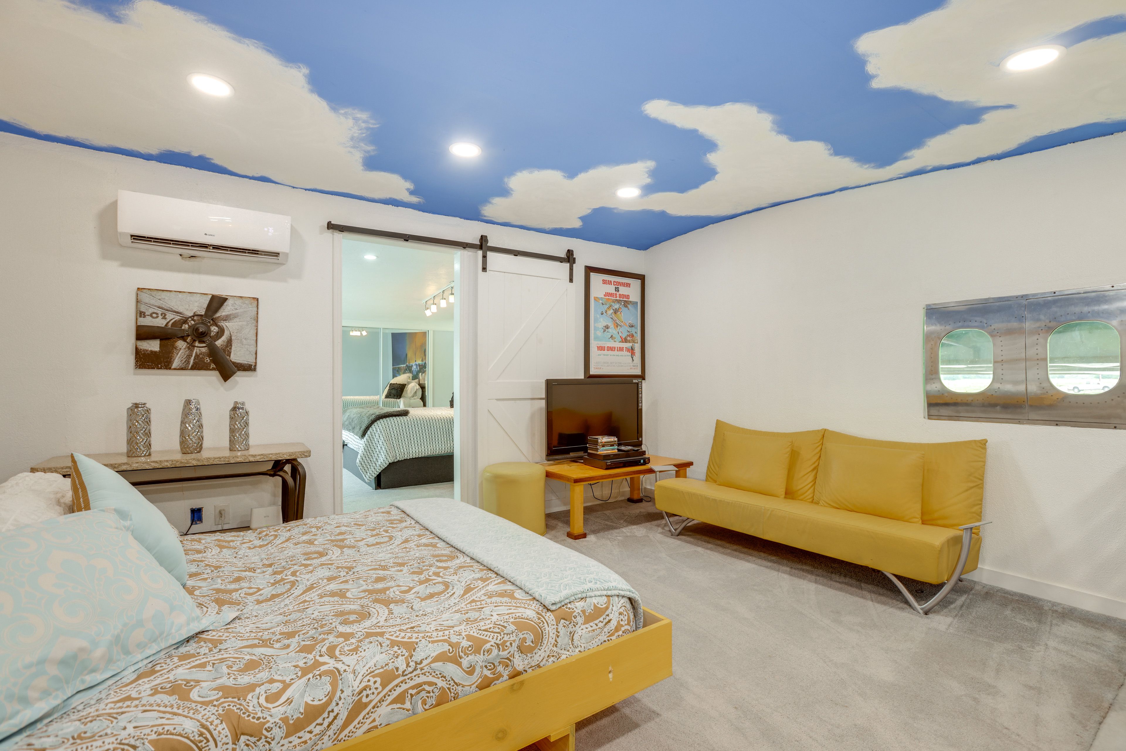 Living Room | Queen Murphy Bed | Free WiFi | Mini-Split A/C & Heat