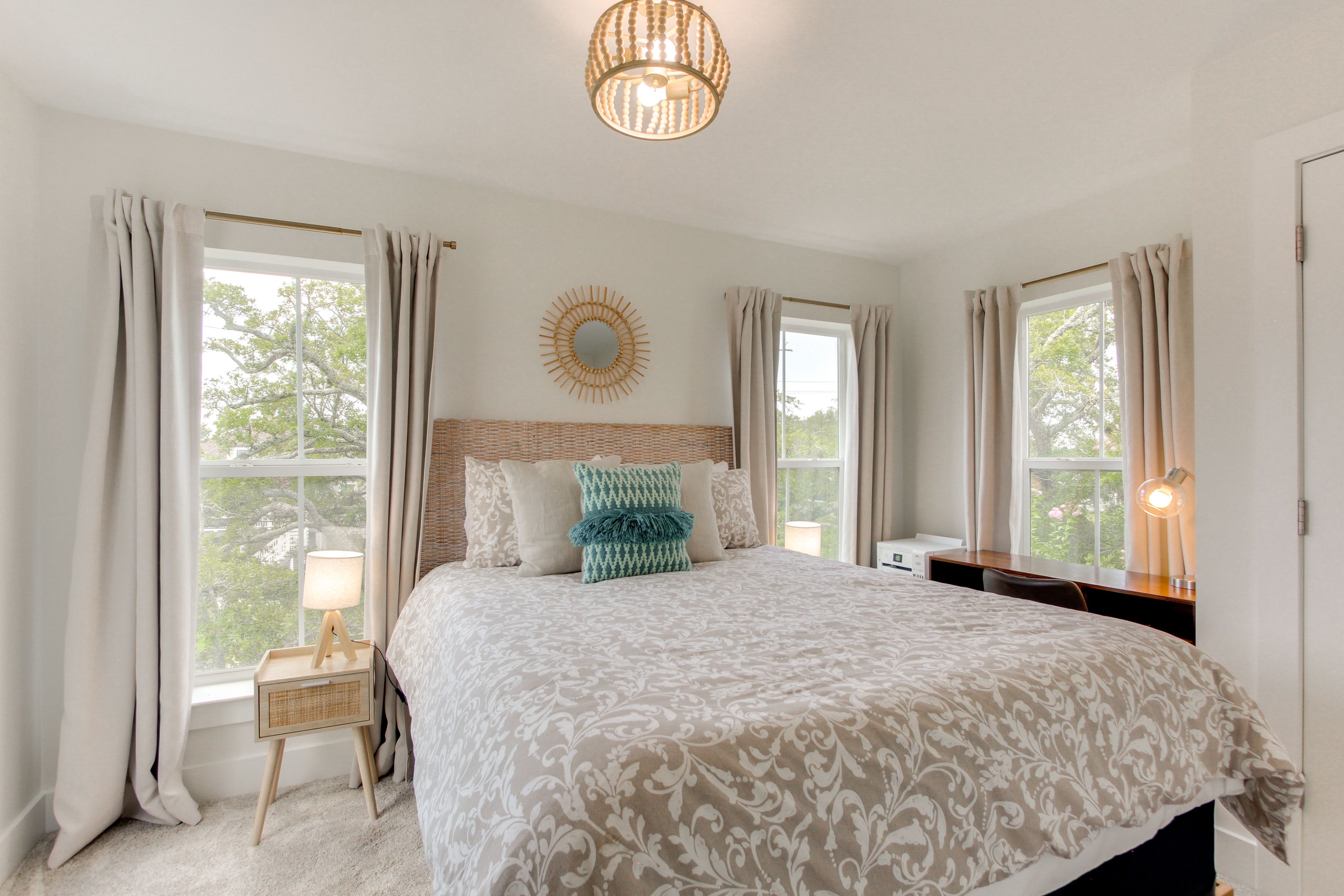 Bedroom 1 | 2nd Floor | Queen Bed | Linens Provided | Desk Workspace