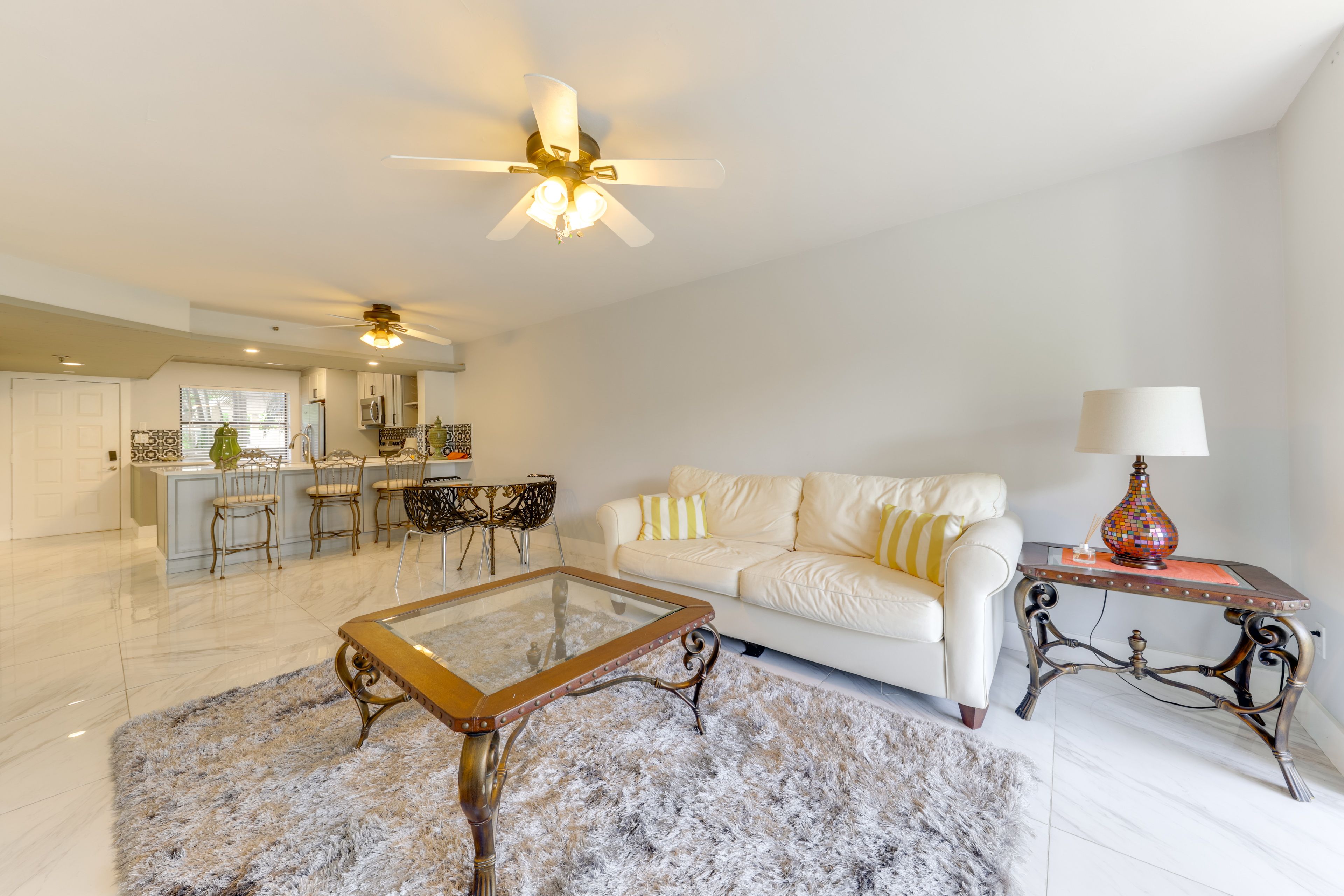 Living Room | Central A/C & Heating | Free WiFi | 1st-Floor Condo