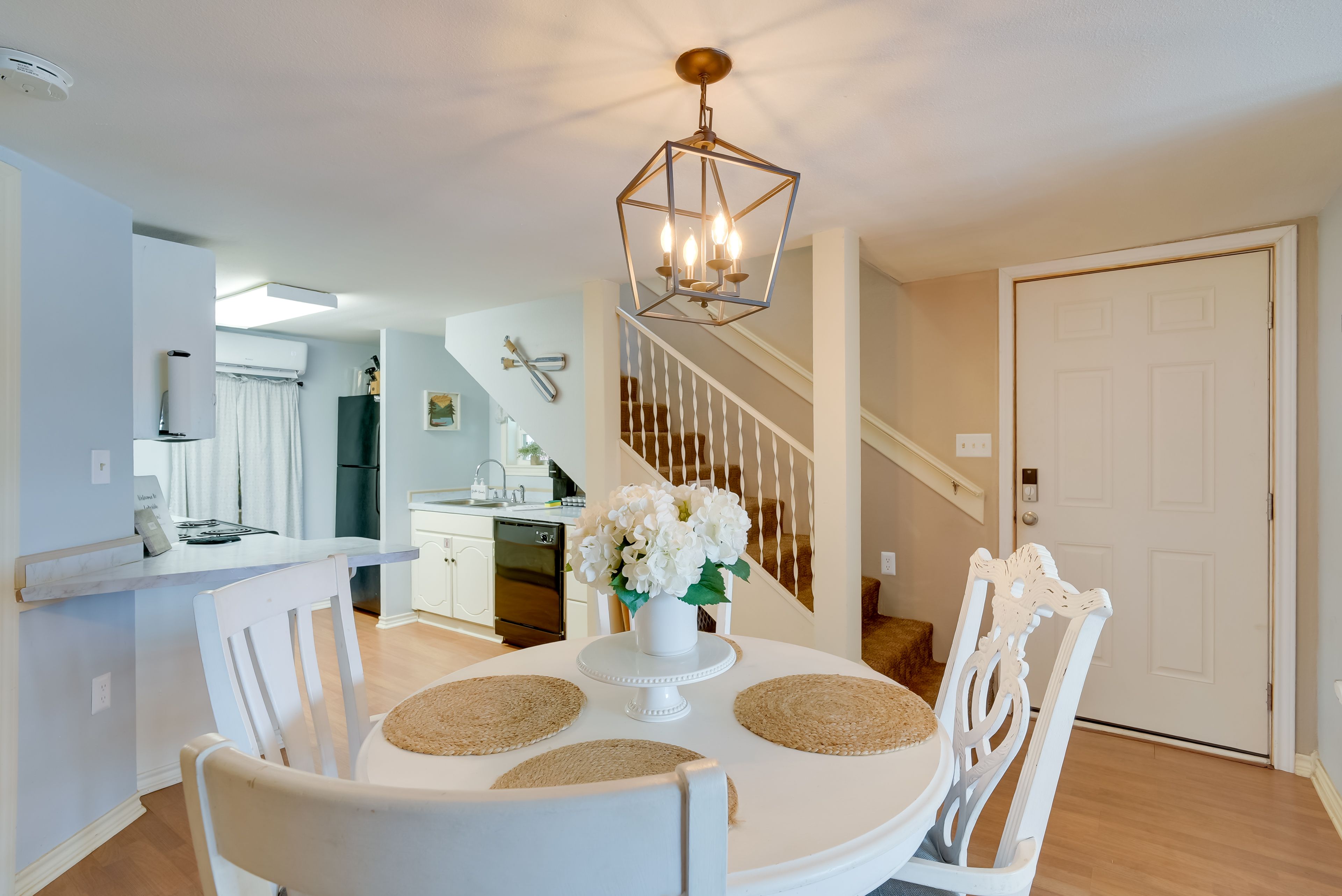 Dining Area | Dishware & Flatware | Mini-Split A/C & Heat | 1st Floor
