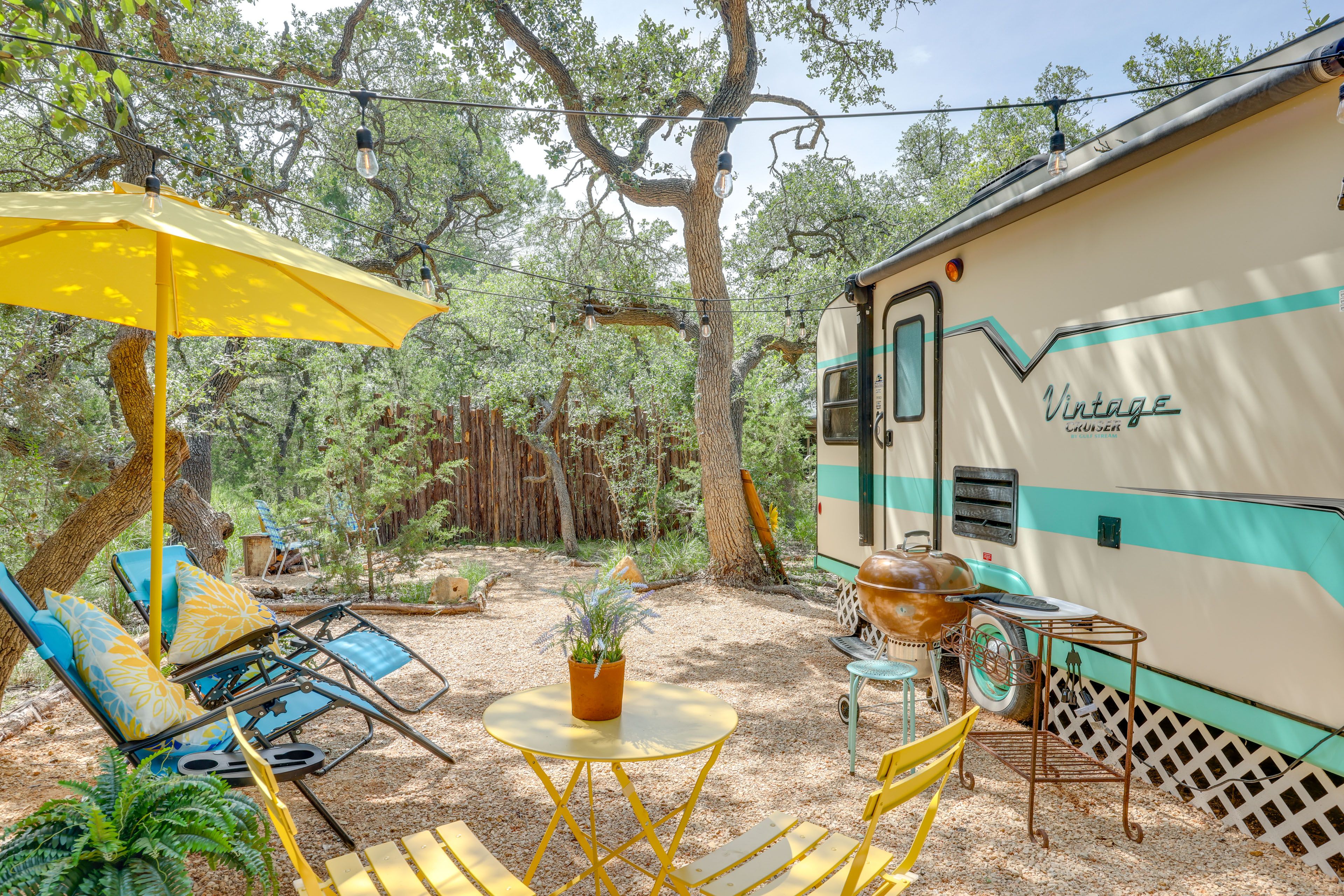 Wimberley Vacation Rental | Studio | 1BA | Steps Required | 220 Sq Ft
