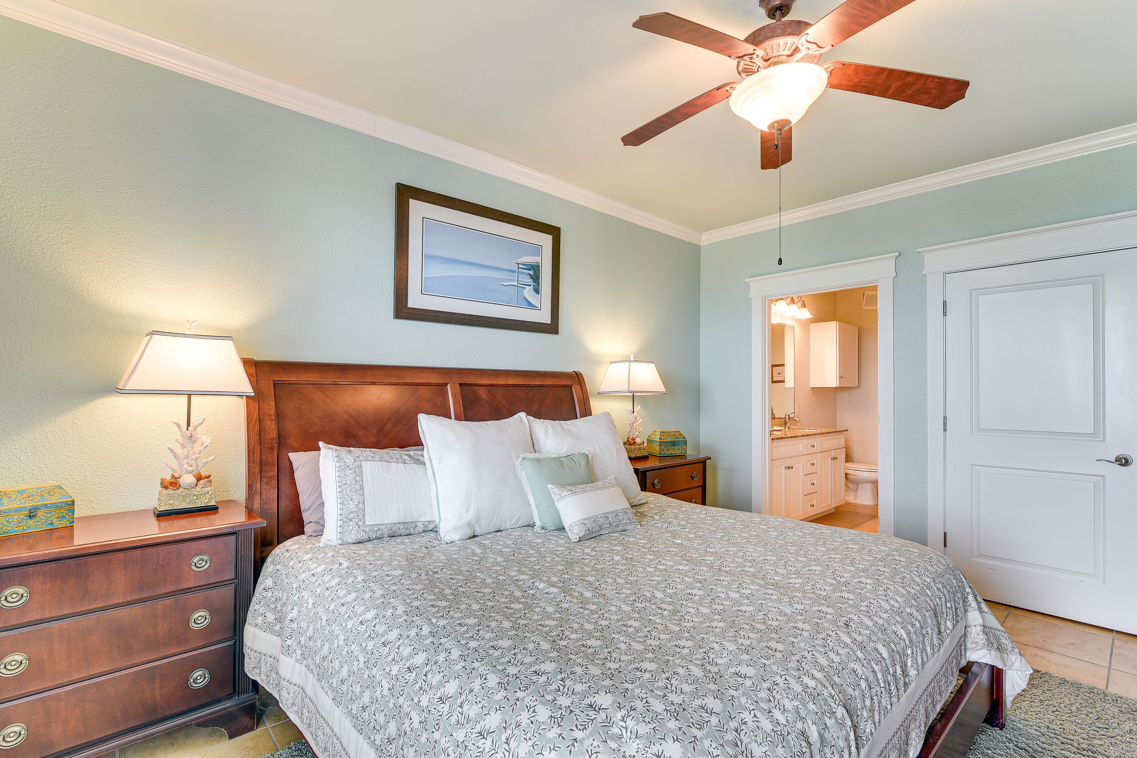 Bedroom 1 | King Bed | Balcony Access | Linens Provided