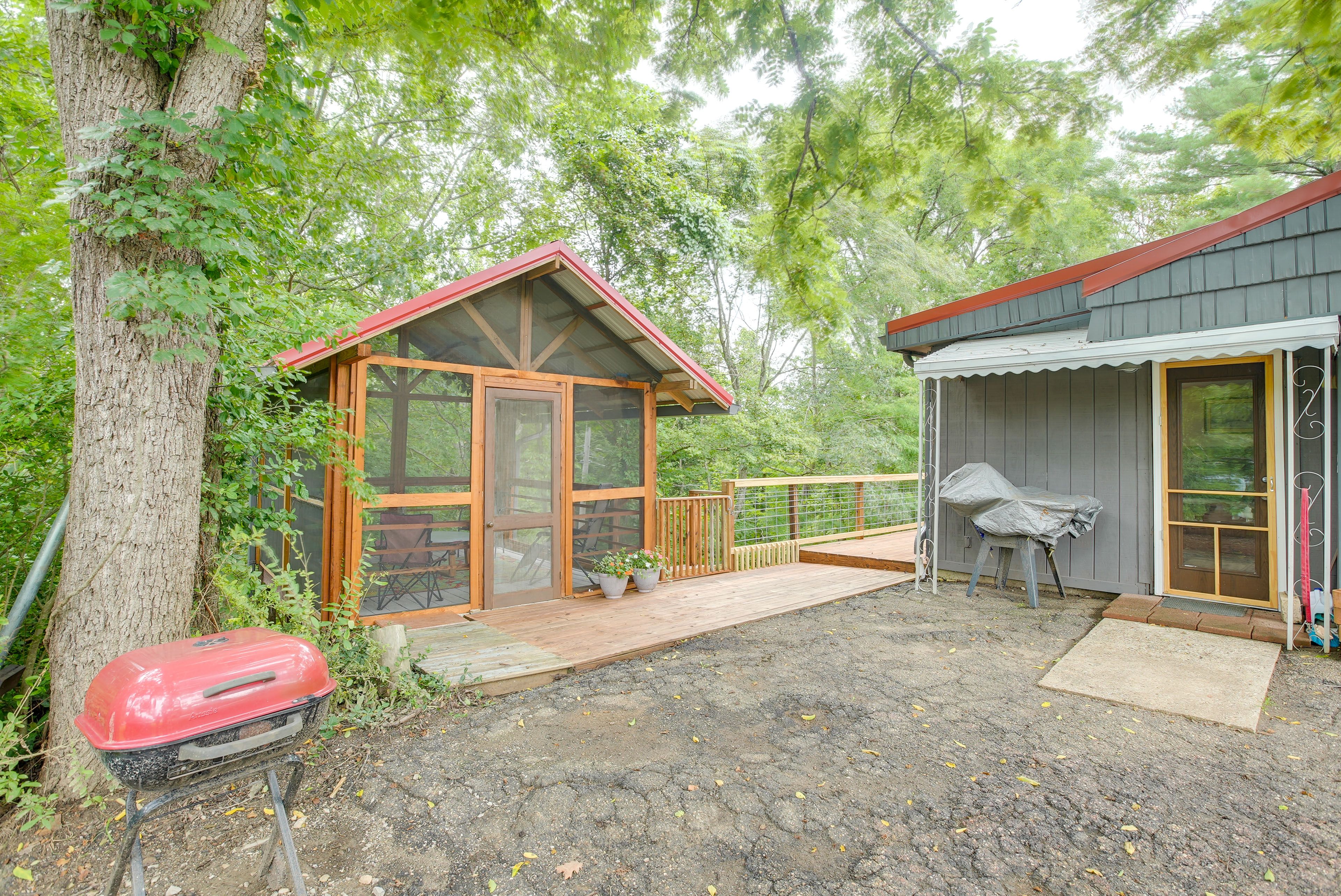 Screened-In Gazebo | Charcoal Grill