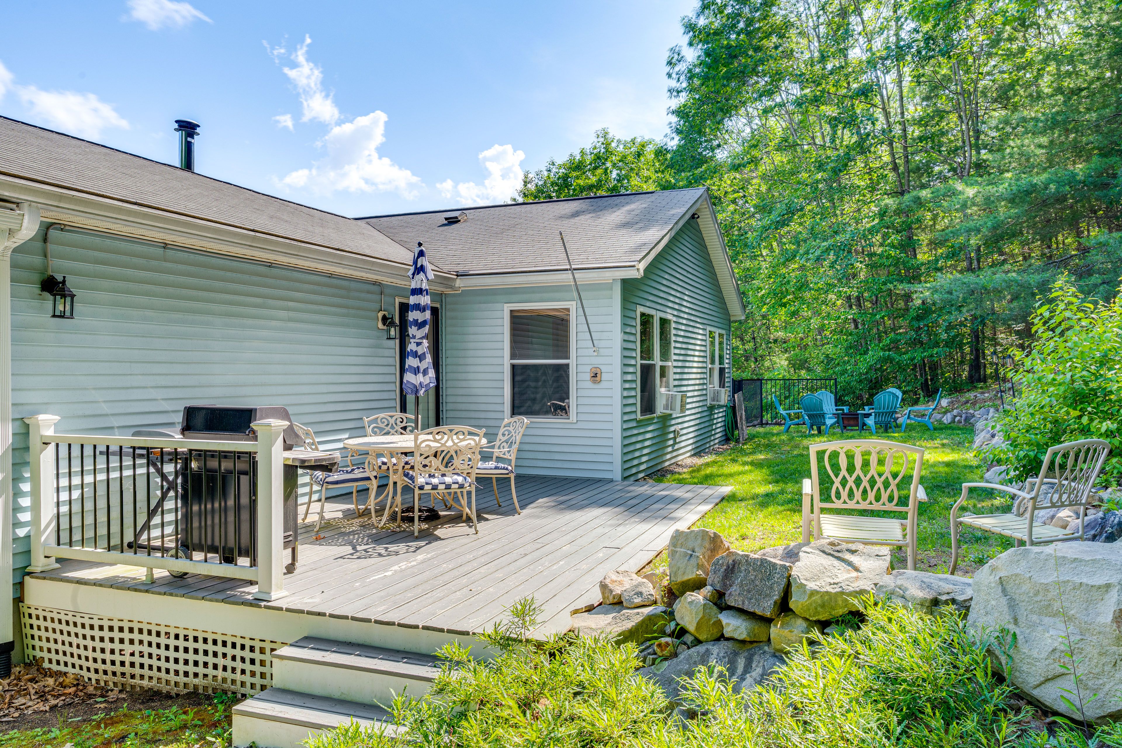 Gilford Vacation Rental | 4BR | 2BA | Stairs Required | 2,437 Sq Ft