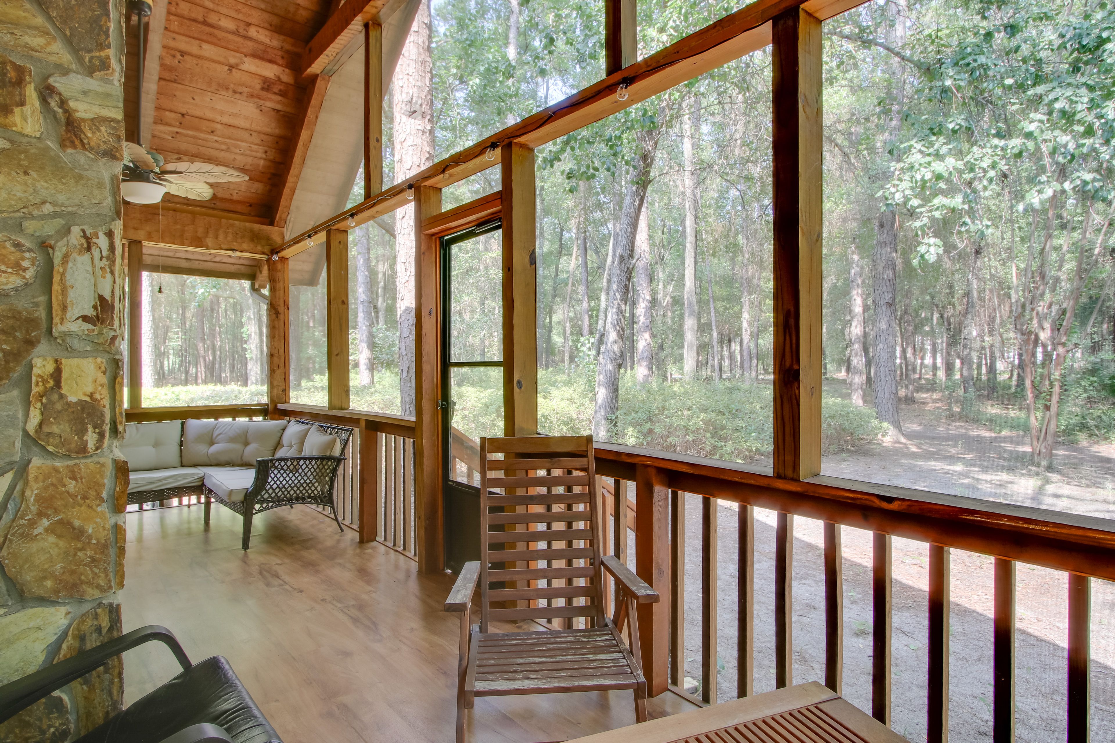 Screened Porch | Outdoor Seating | Forest Views