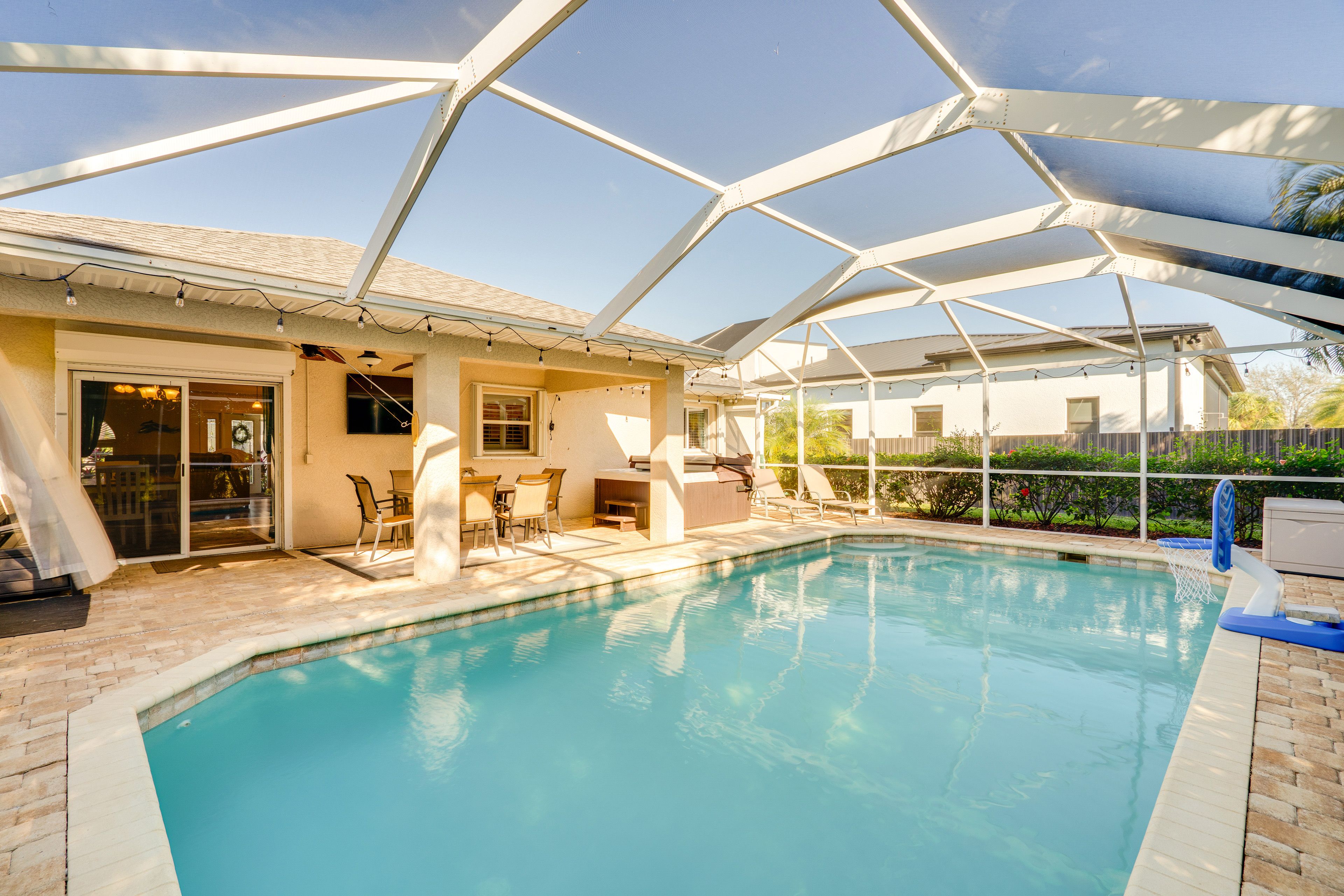 Cape Coral Vacation Rental | 3BR | 2BA | 1,721 Sq Ft | Small Step to Enter