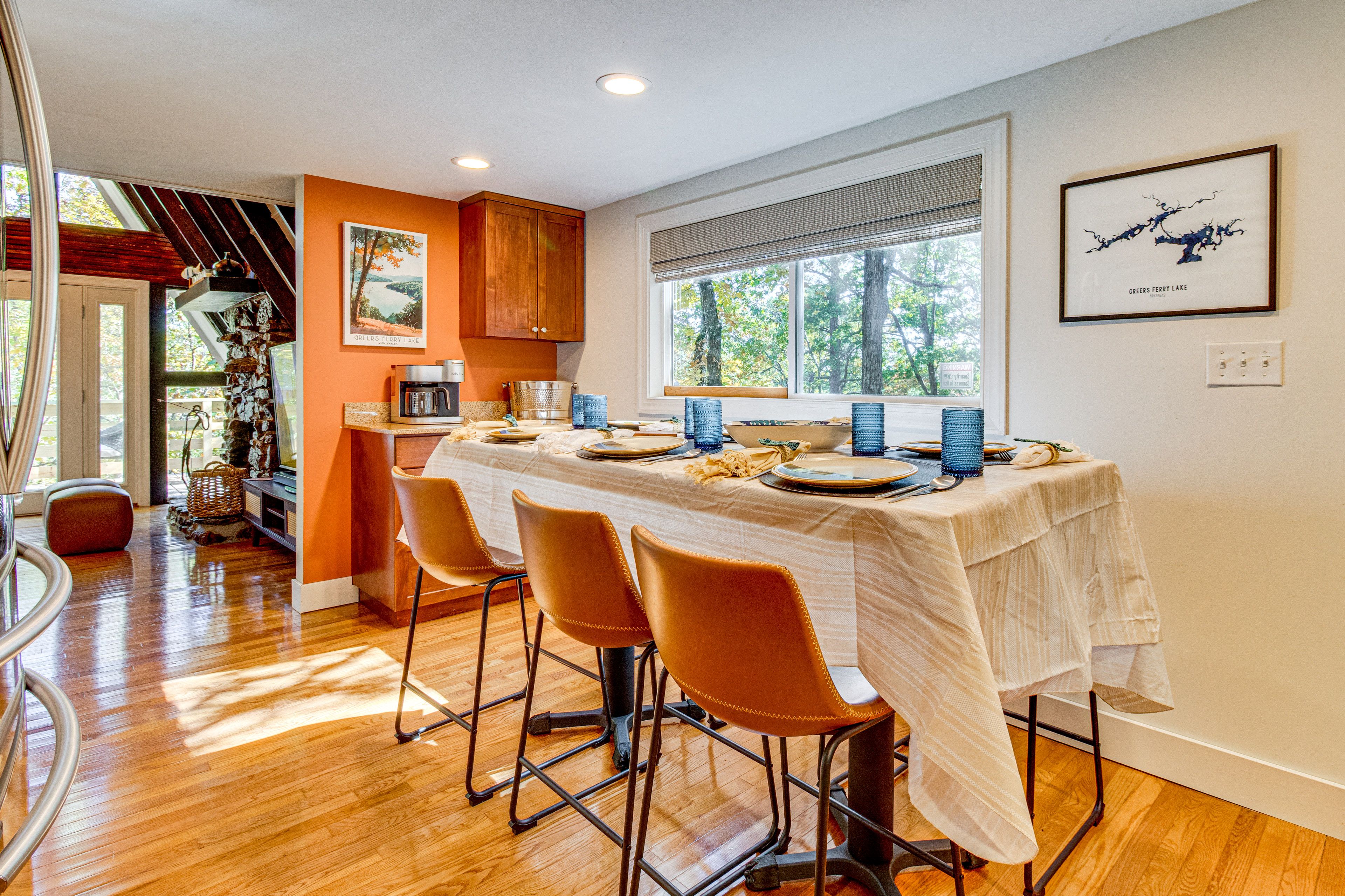 Dining Area | 1st Floor | Dishware & Flatware | Central A/C & Heat