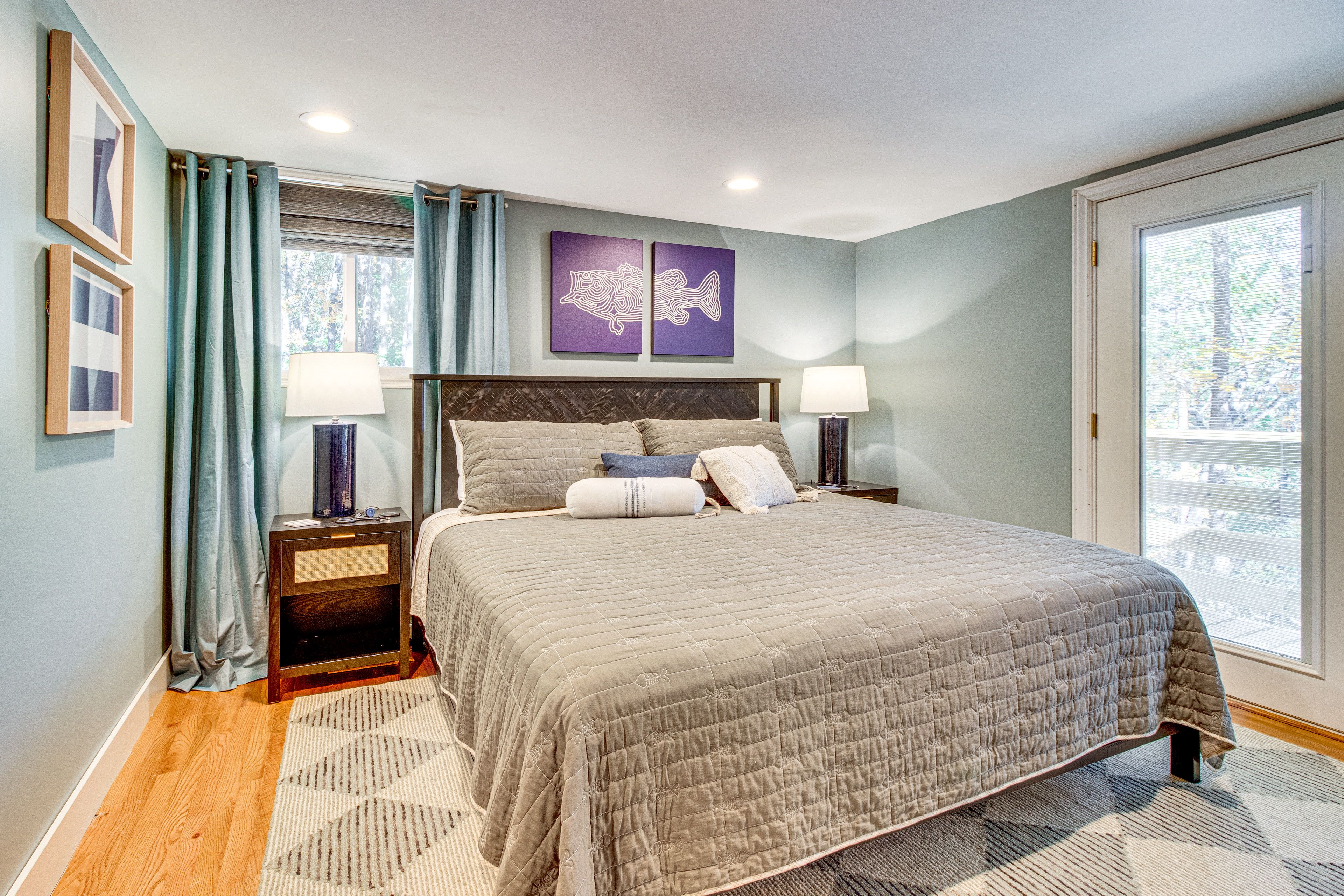 Bedroom 1 | 1st Floor | King Bed | Linens Provided | Desk | Deck Access