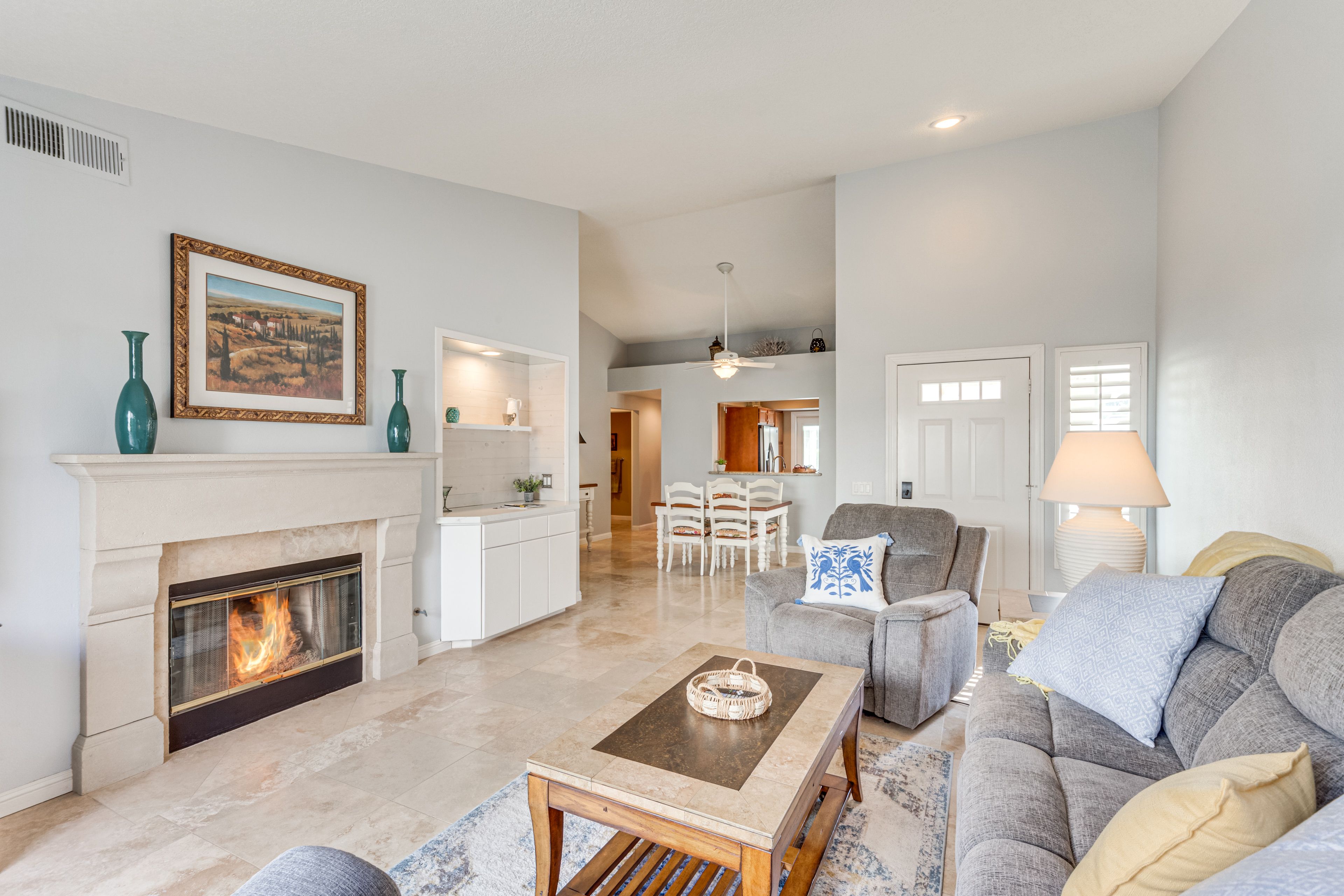 Living Room | Central A/C & Heating | Gas Fireplace