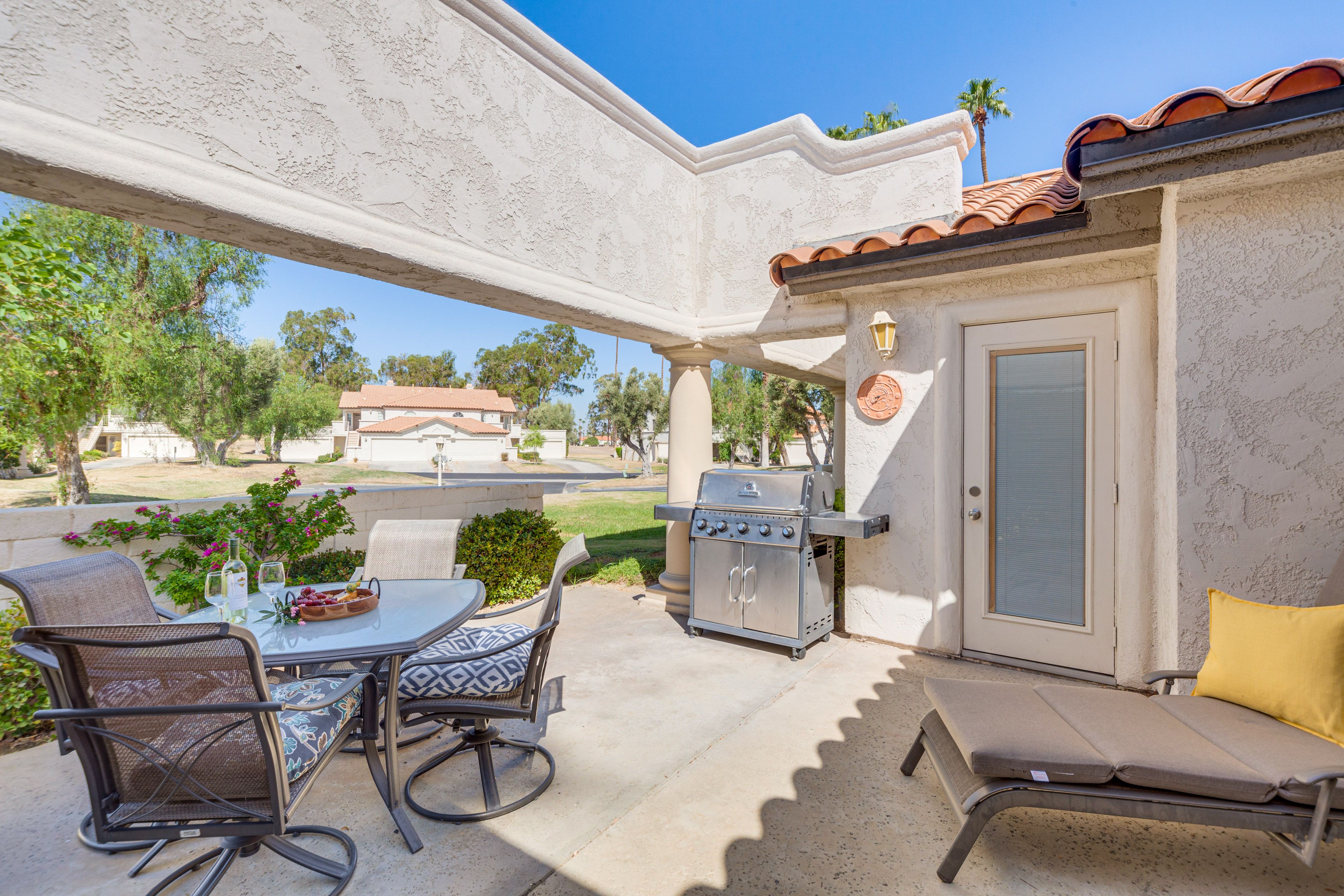 Patio | Dining Area | Gas Grill | 2 Lounge Chairs