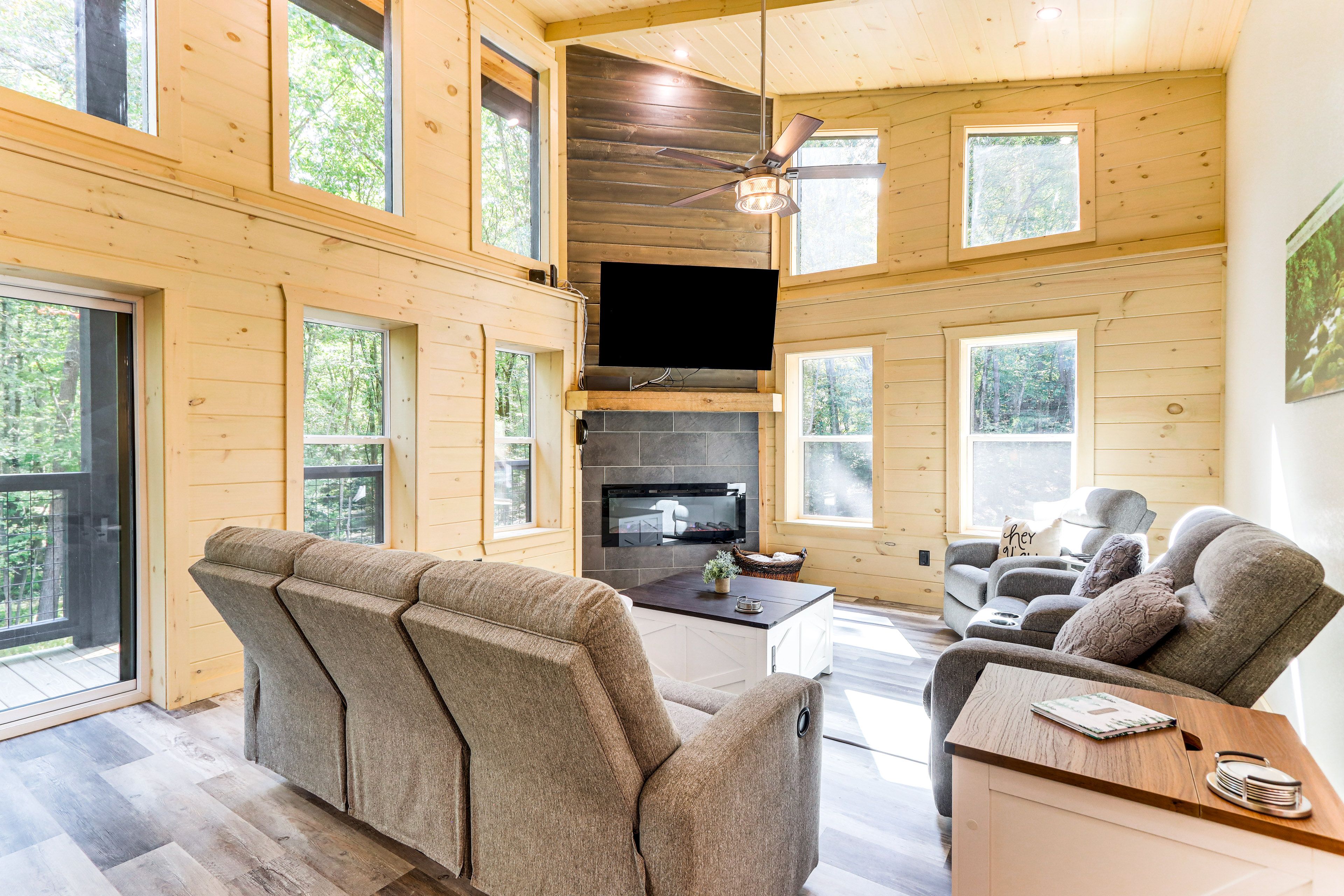 Living Room | Free WiFi | Central A/C & Heat | Electric Fireplace | Main Floor