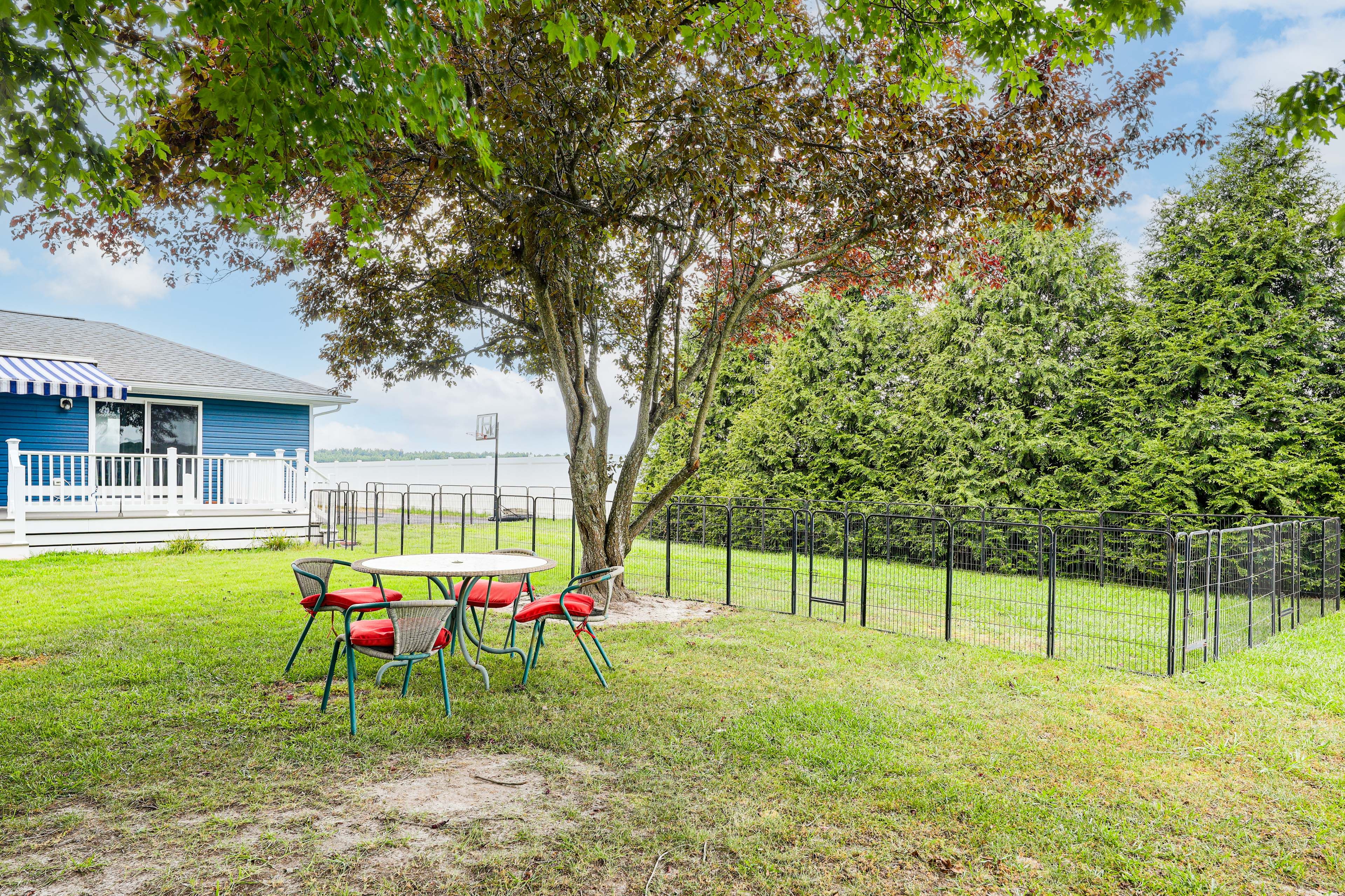 Fenced-In Yard | Fire Pit | Farm Views
