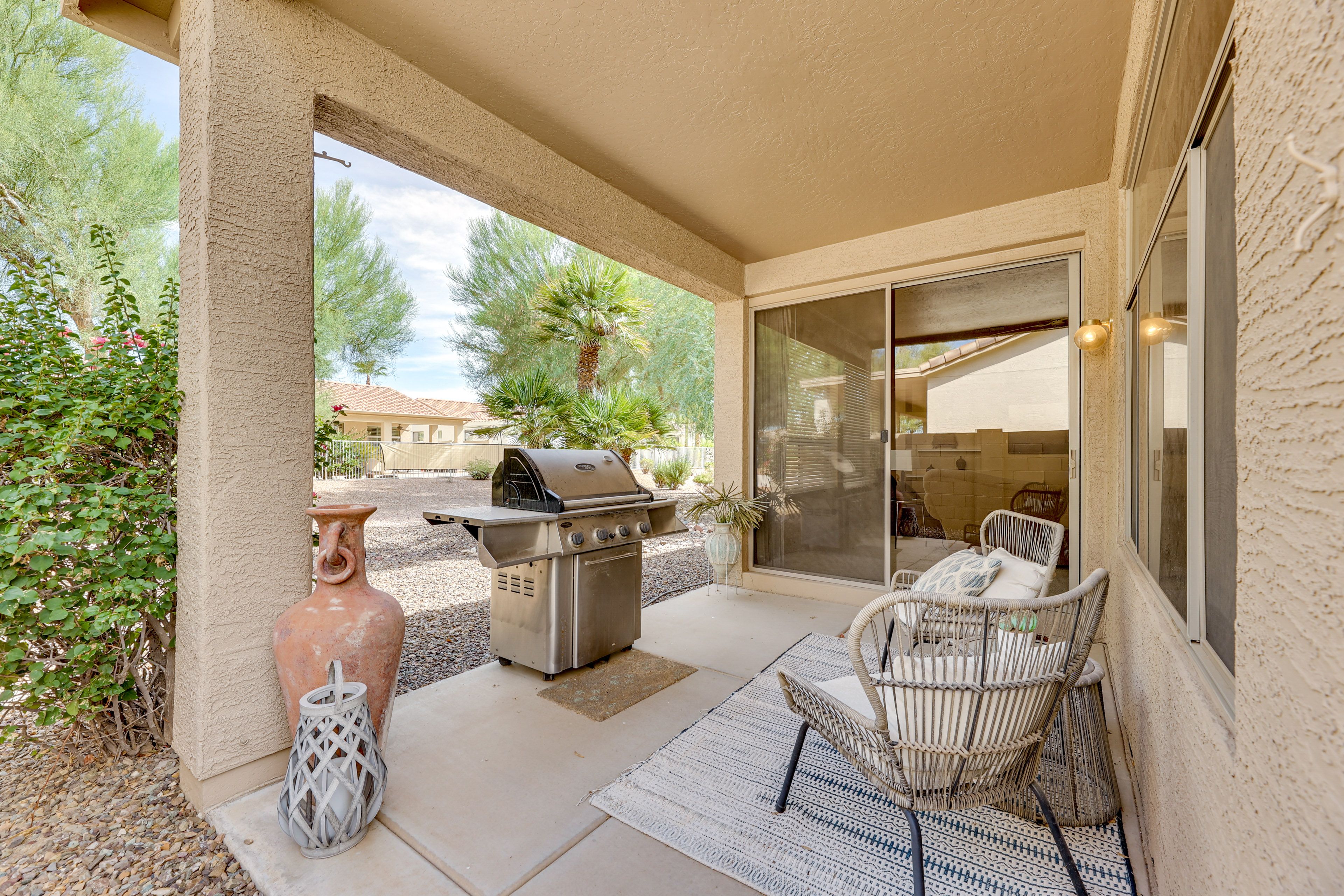 Covered Patio | Gas Grill | Seating